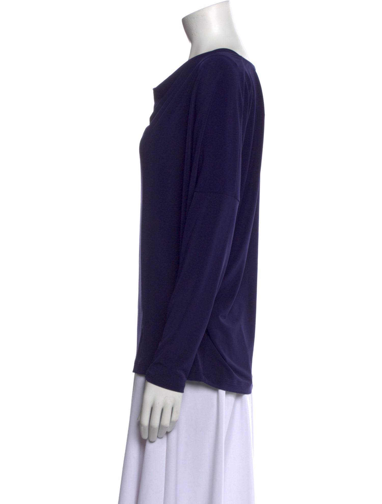 Issey Miyake Cowl Neck Long Sleeve Top