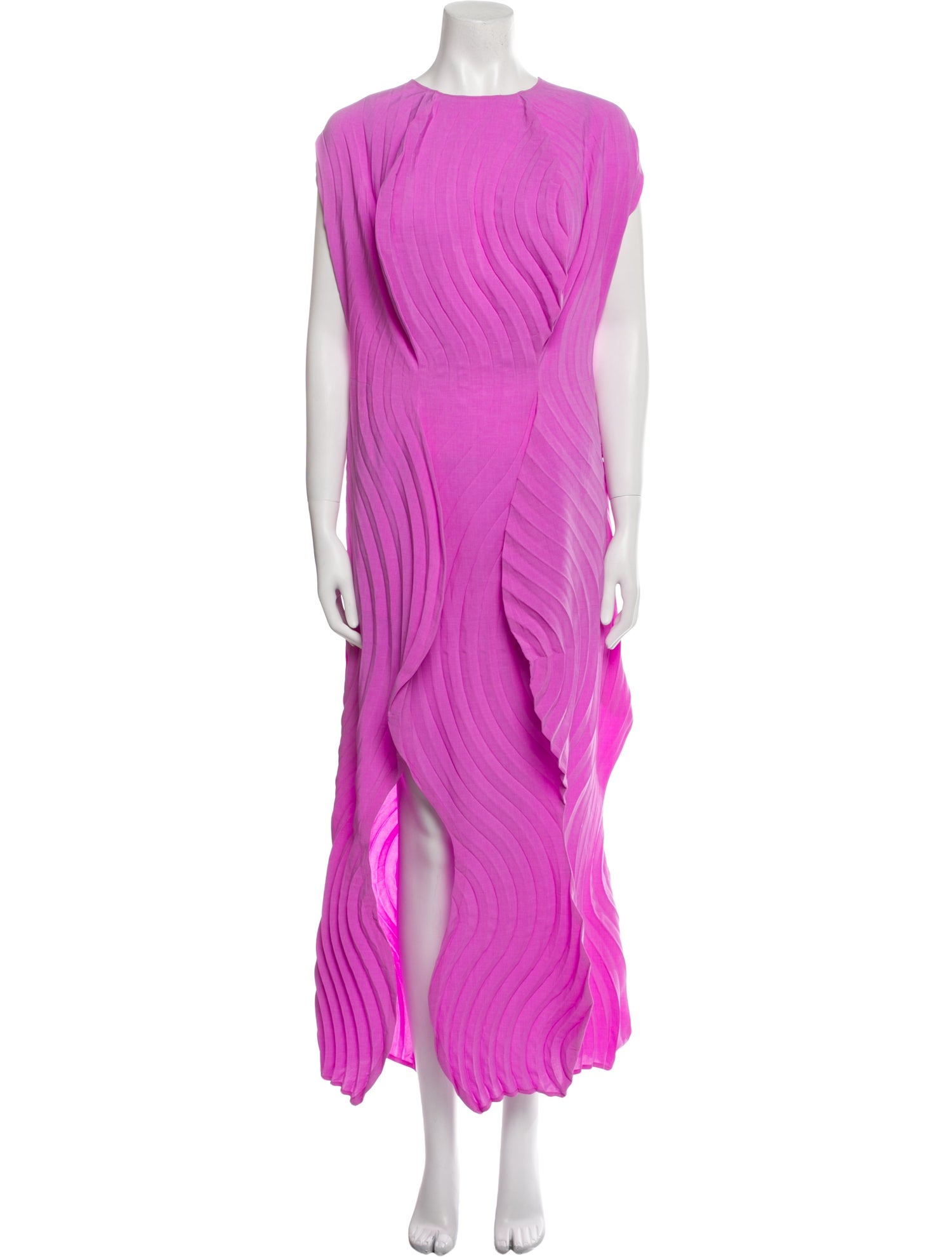 Issey Miyake Crew Neck Long Dress