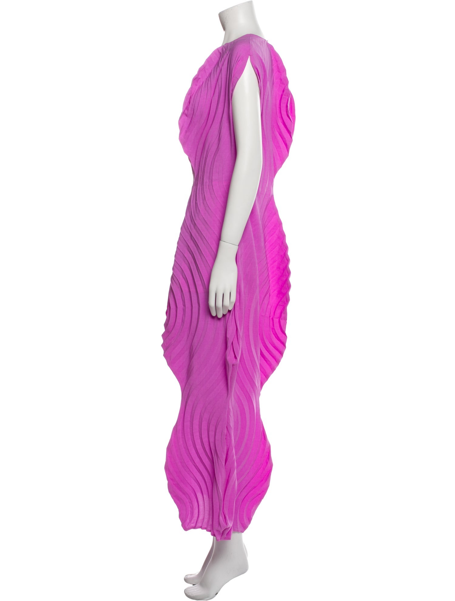 Issey Miyake Crew Neck Long Dress