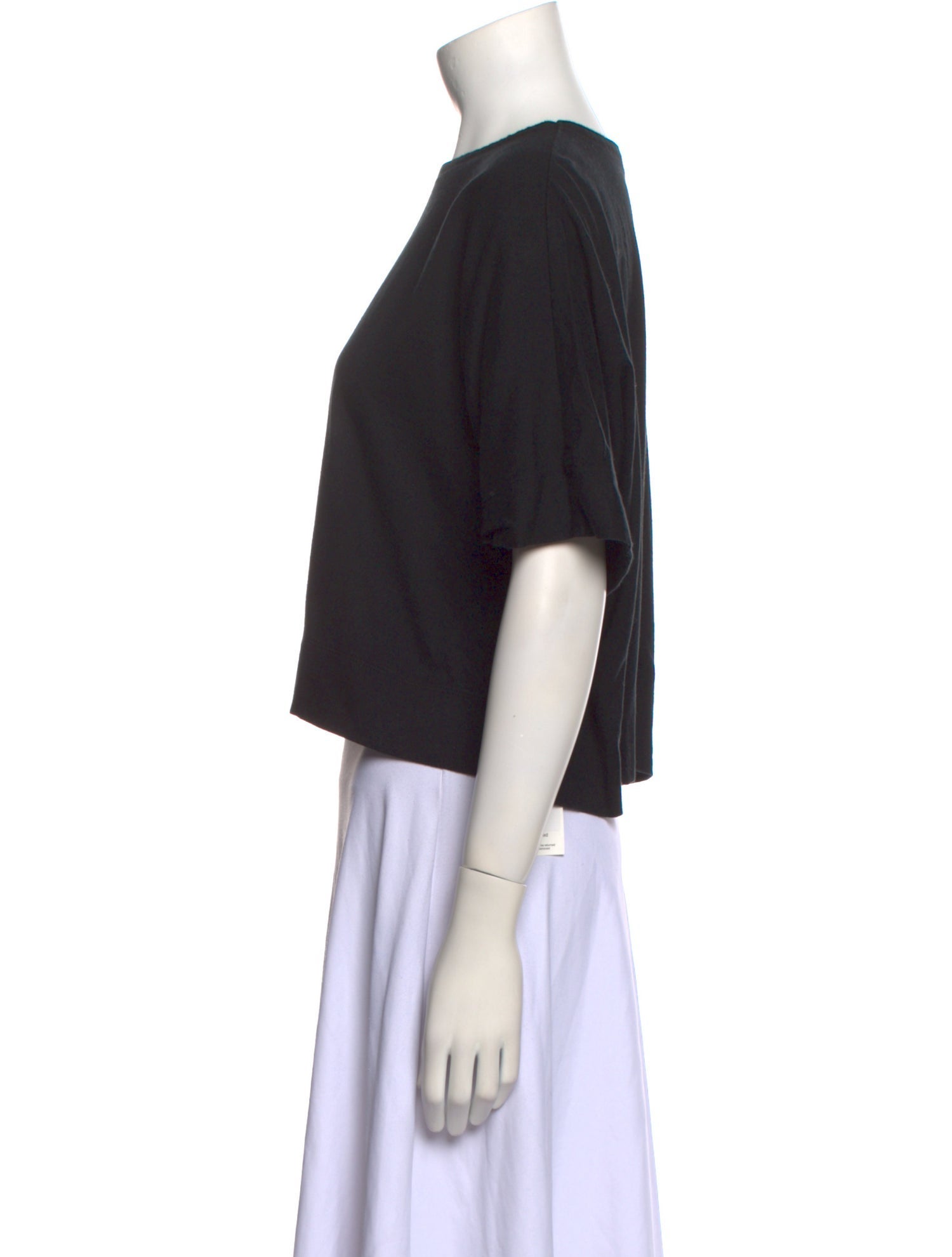 Issey Miyake Bateau Neckline Short Sleeve Crop Top