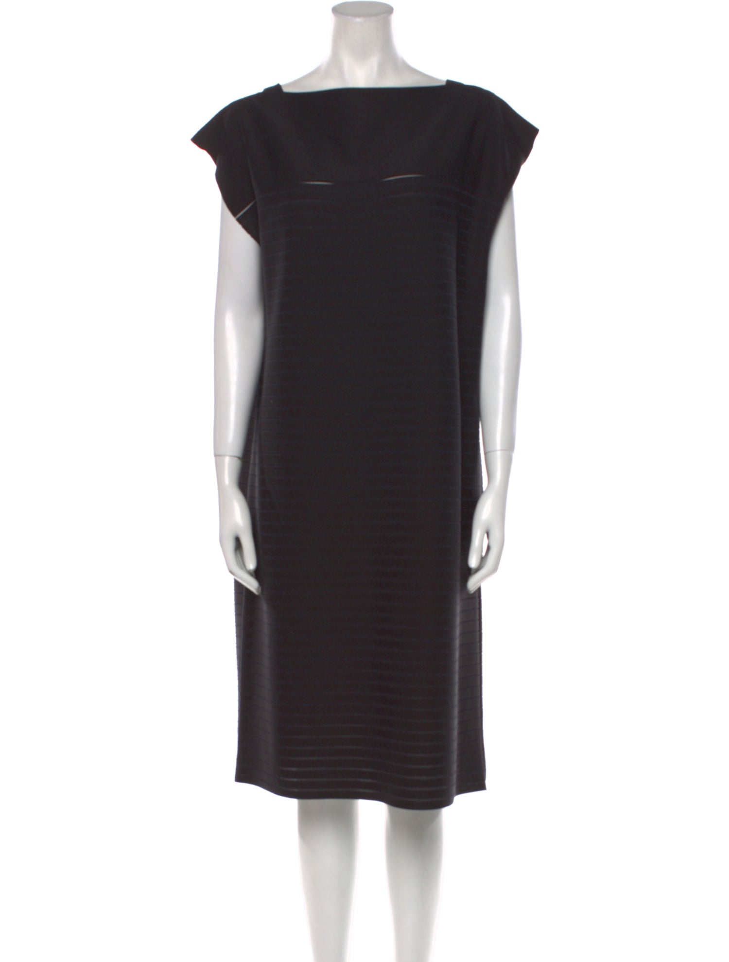 Issey Miyake Bateau Neckline Knee-Length Dress