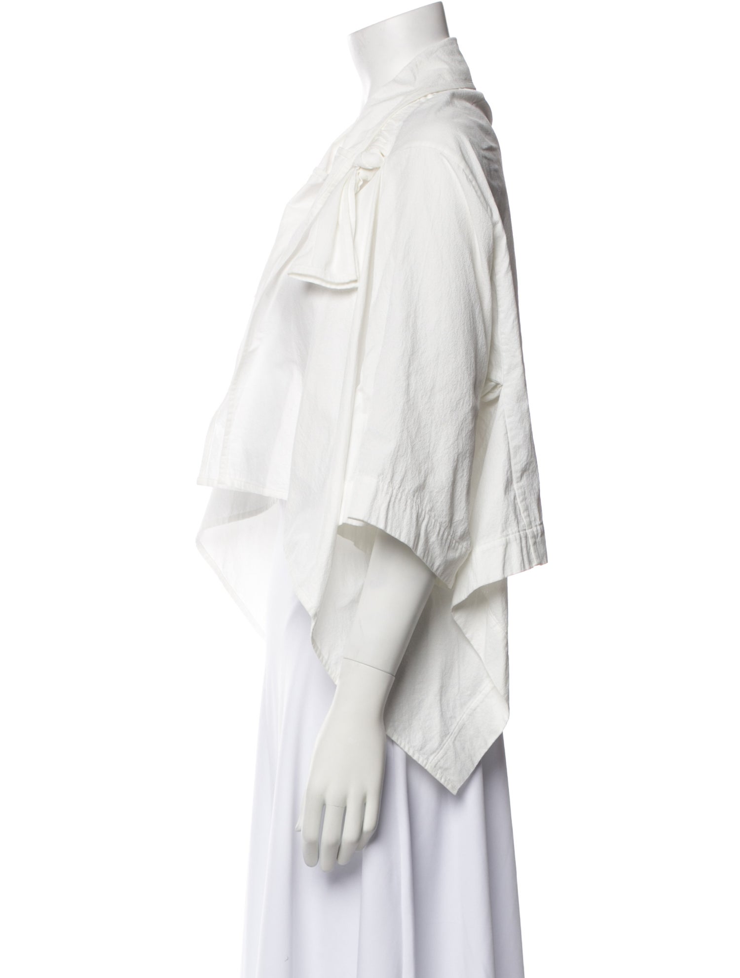 Issey Miyake Open Front Three-Quarter Sleeve Top