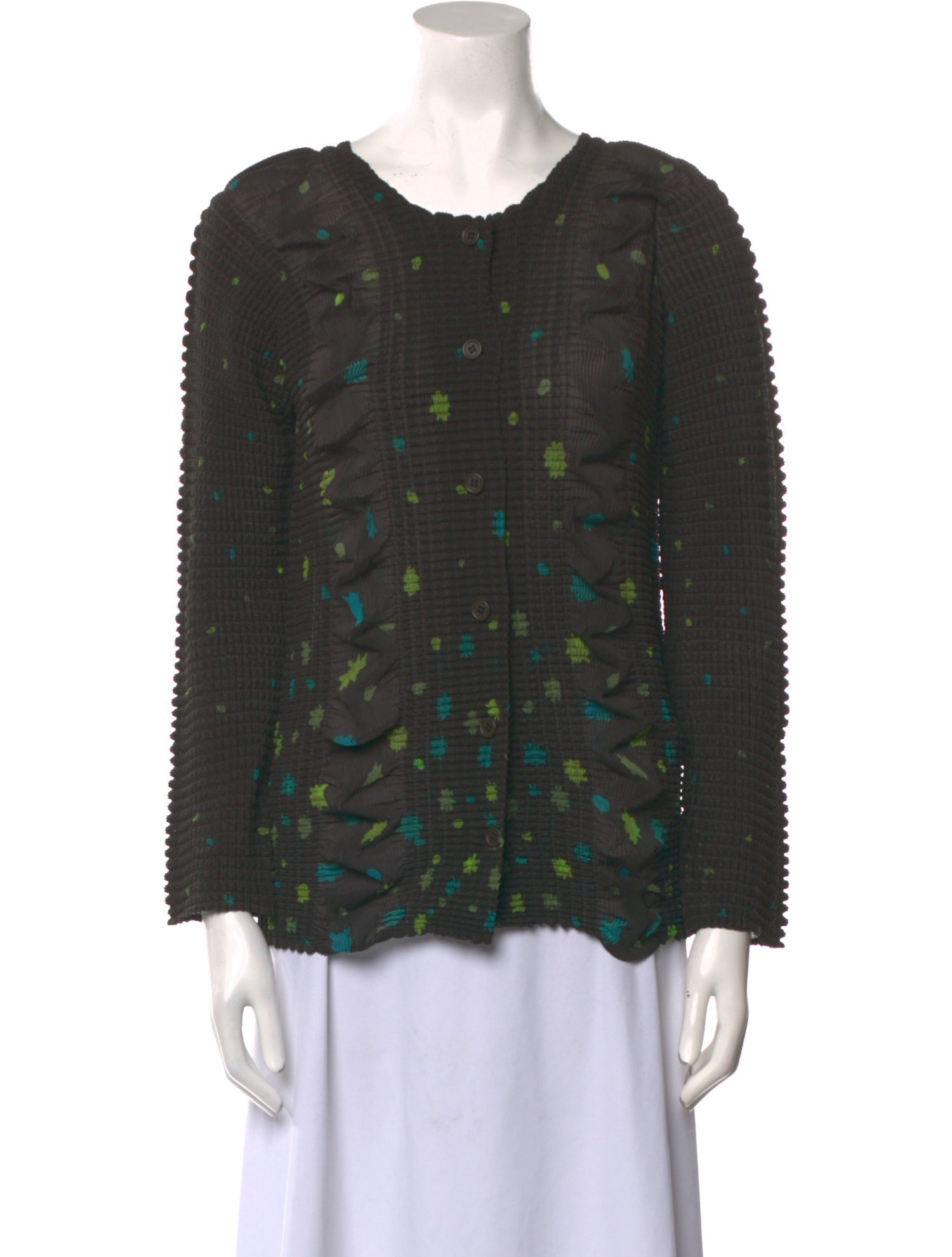 Issey Miyake Printed Scoop Neck Sweater