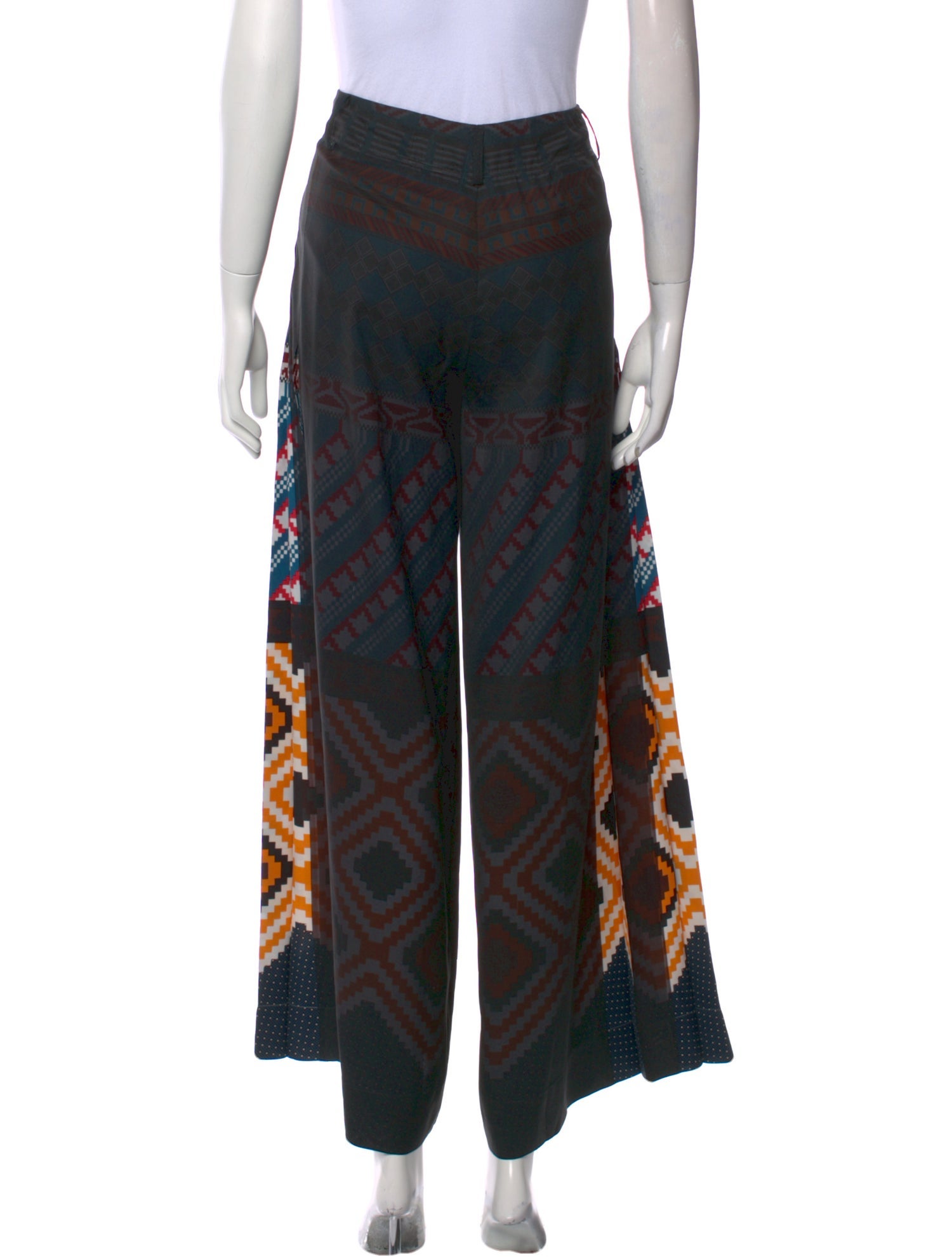 Issey Miyake Printed Wide Leg Pants
