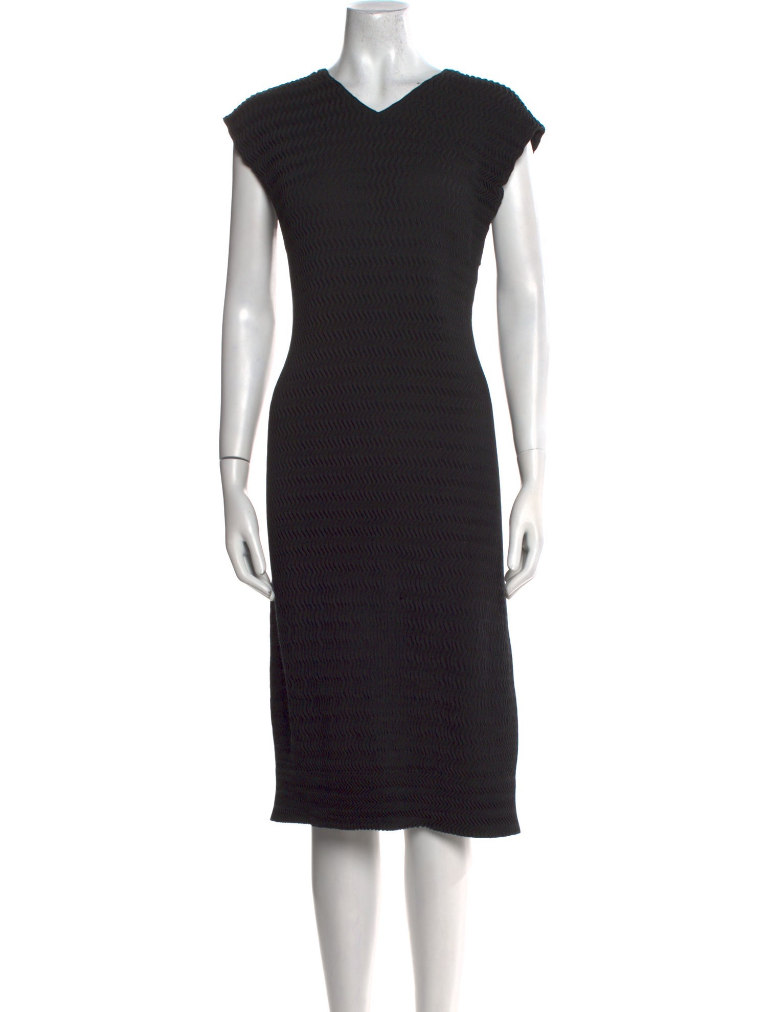 Issey Miyake V-Neck Midi Length Dress