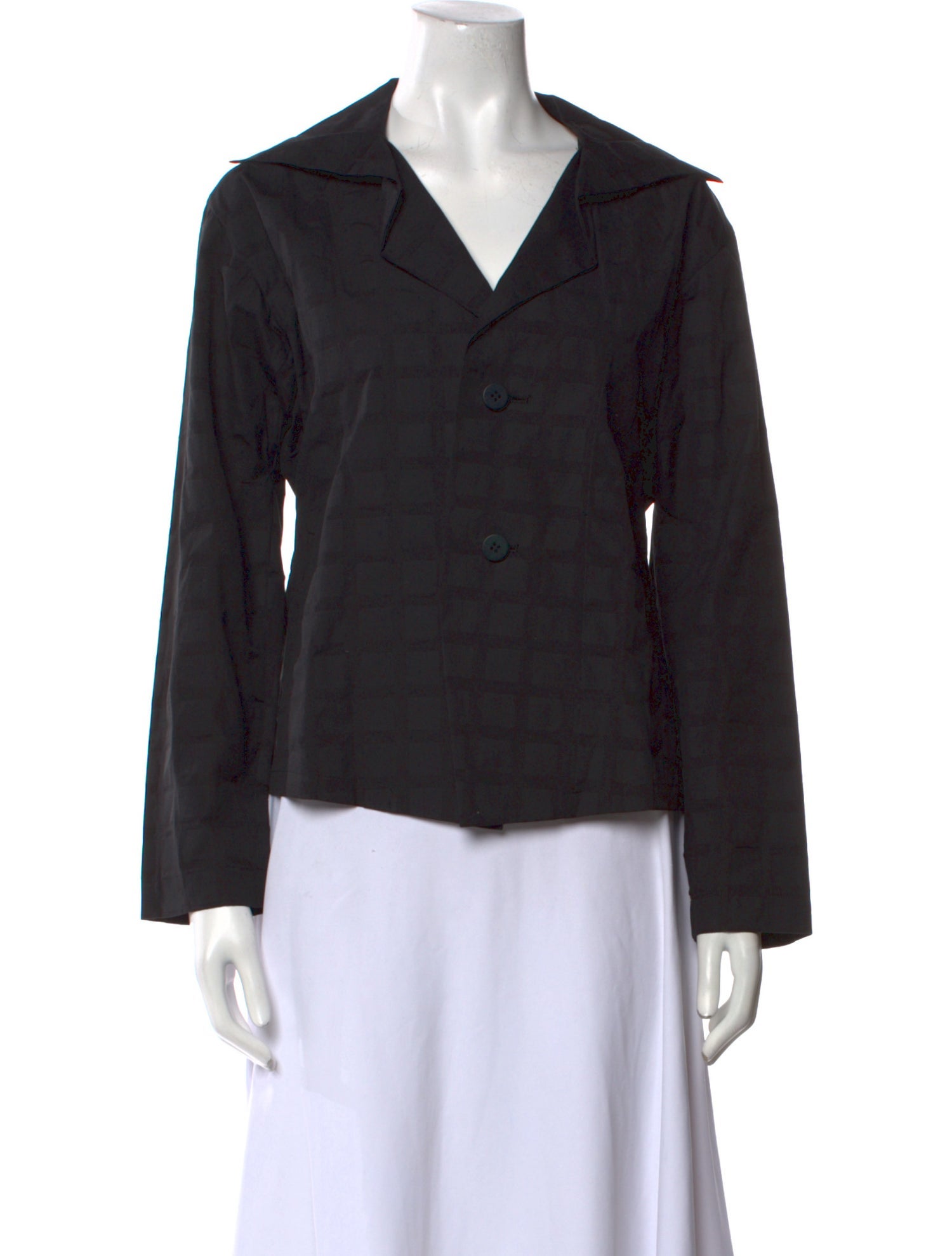 Issey Miyake 2017 Three-Quarter Sleeve Button-Up Top