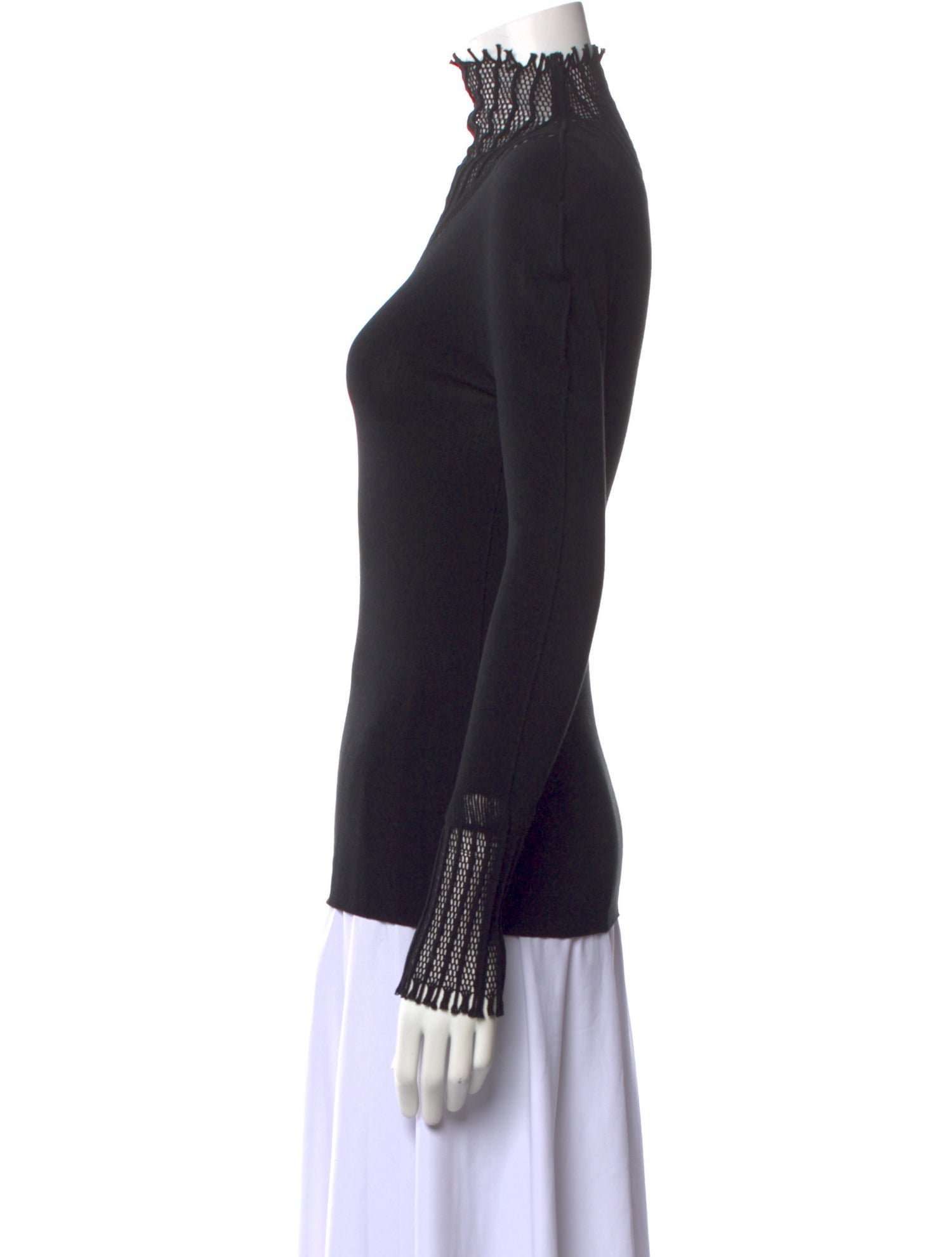 ISSEY MIYAKE Size L Black Taupe Contrast Stitch Cotton Crew Neck Pullover