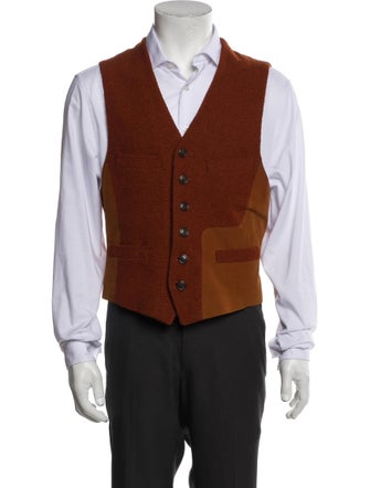 Issey Miyake Wool Colorblock Pattern Suit Vest