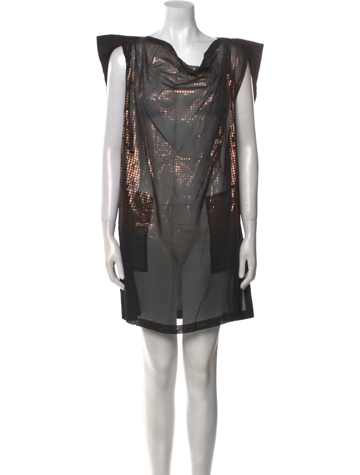 Issey Miyake Plaid Print Mini Dress