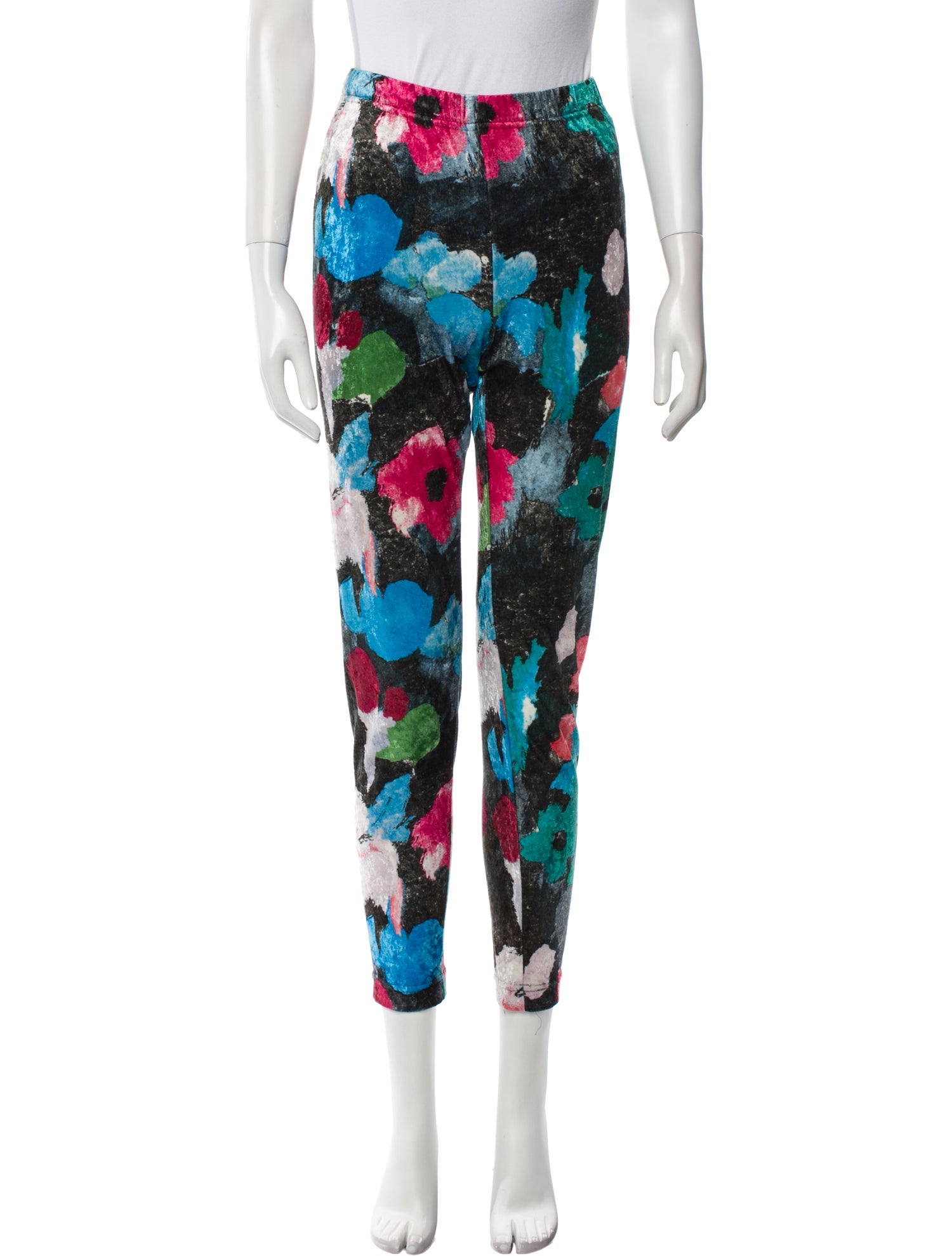 Issey Miyake Floral Print Skinny Leg Pants