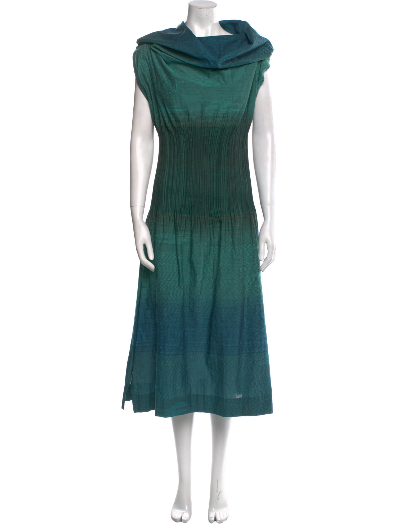 Issey Miyake Cowl Neck Long Dress