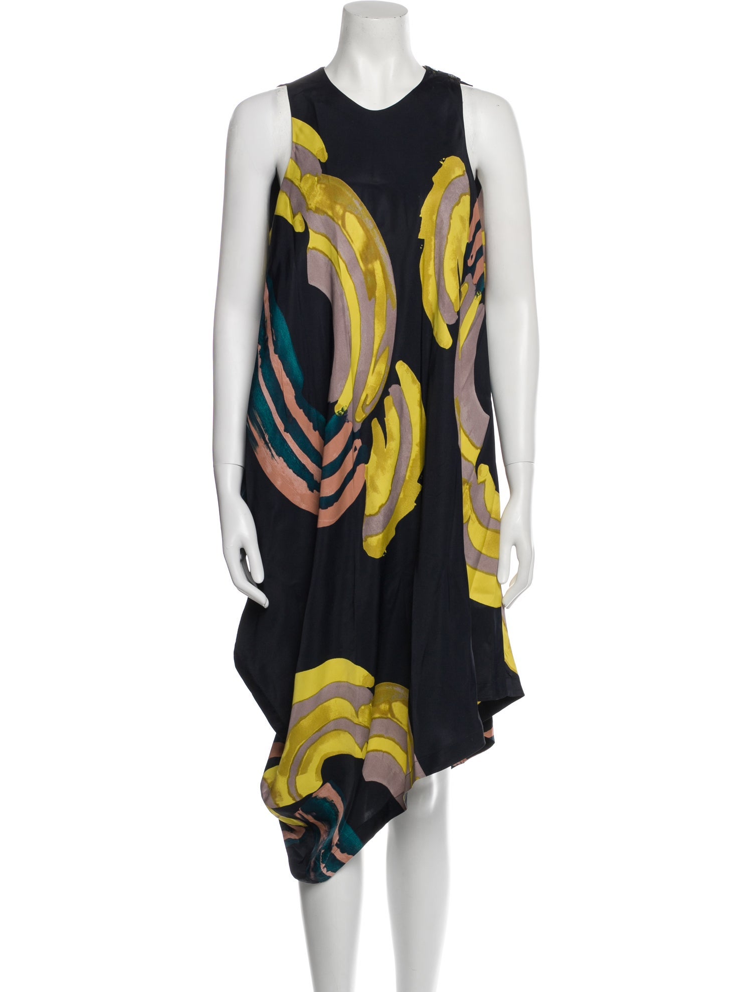 Issey Miyake Printed Midi Length Dress