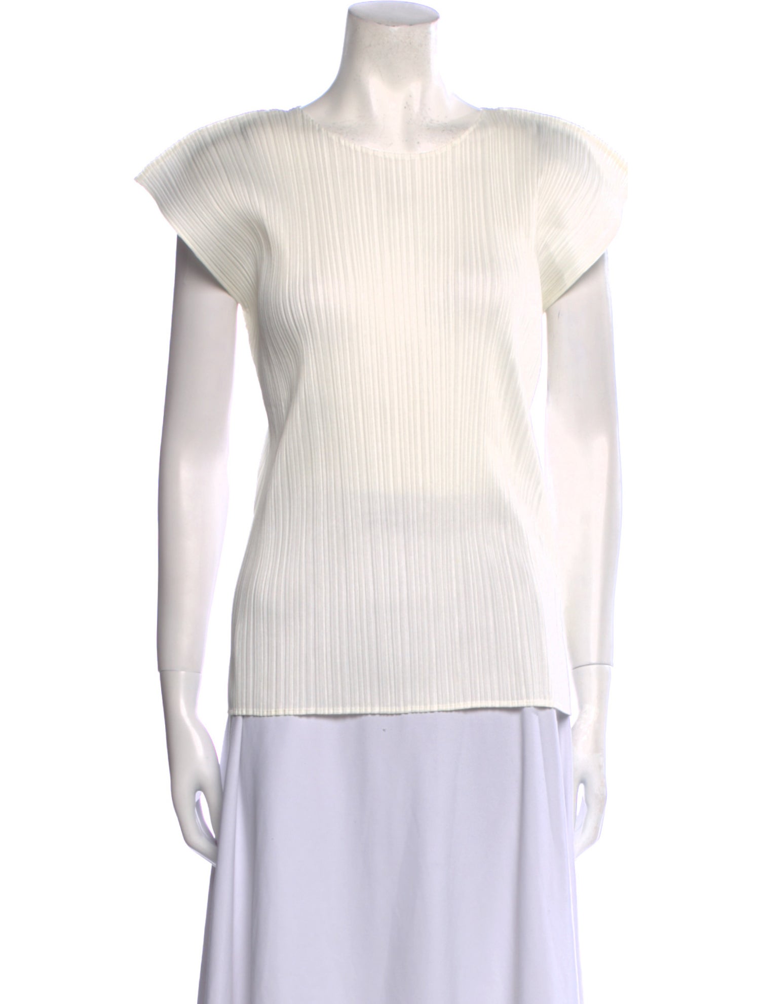 Issey Miyake Bateau Neckline Short Sleeve Top