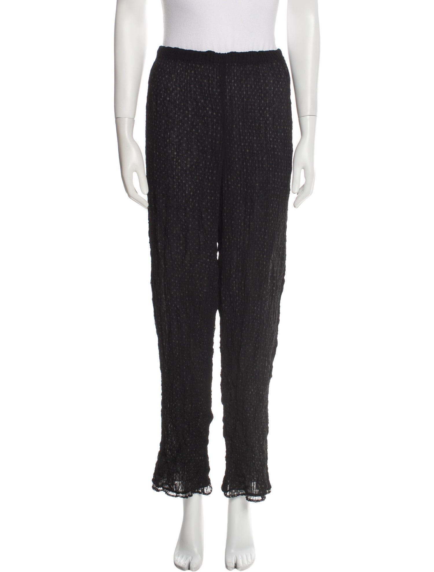 Issey Miyake Polka Dot Print Straight Leg Pants
