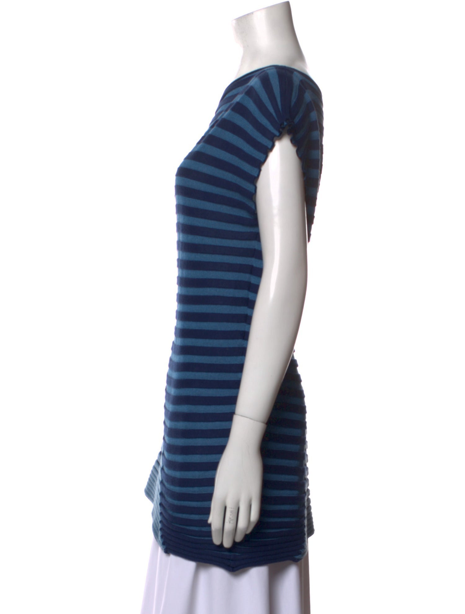 Issey Miyake Striped Bateau Neckline T-Shirt