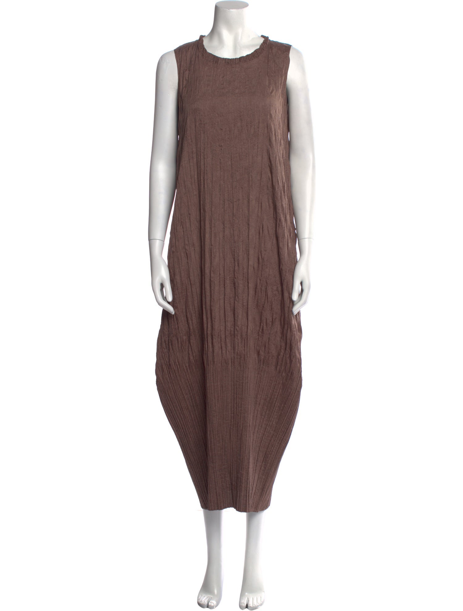 Issey Miyake Crew Neck Long Dress