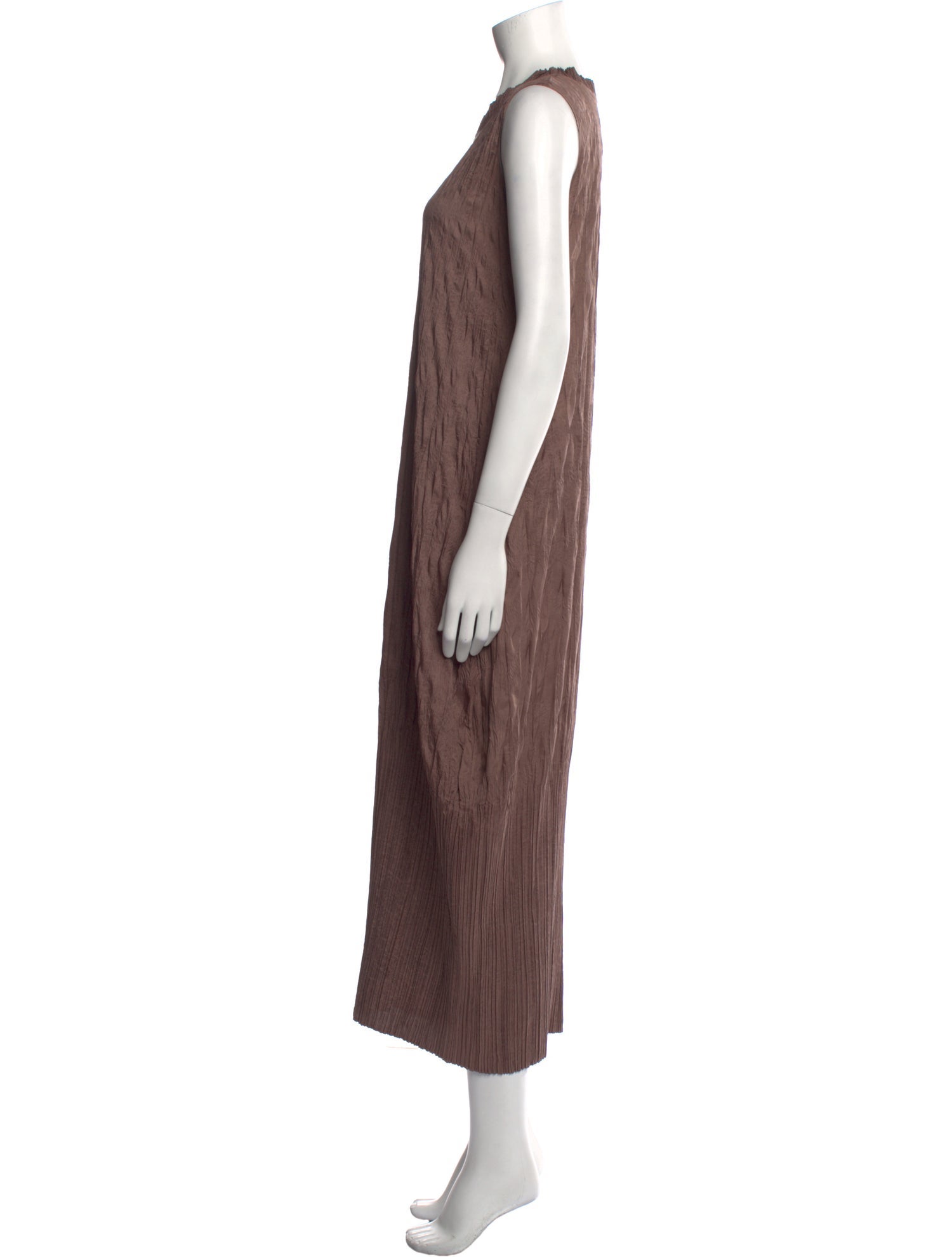Issey Miyake Crew Neck Long Dress