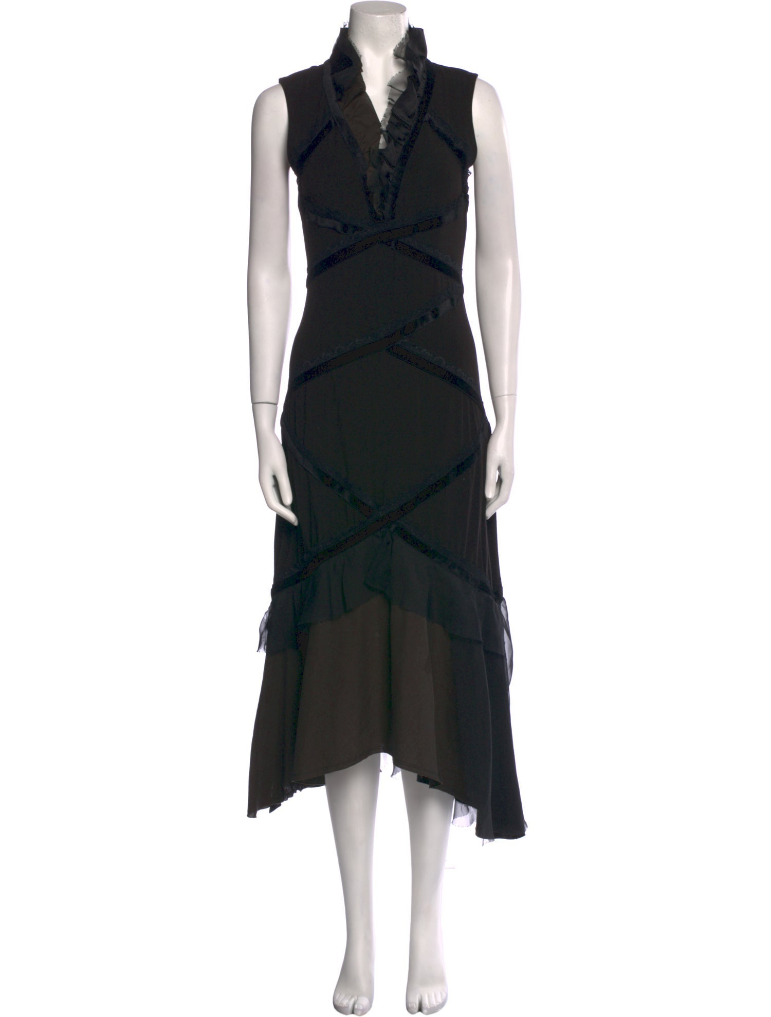 Issey Miyake V-Neck Long Dress