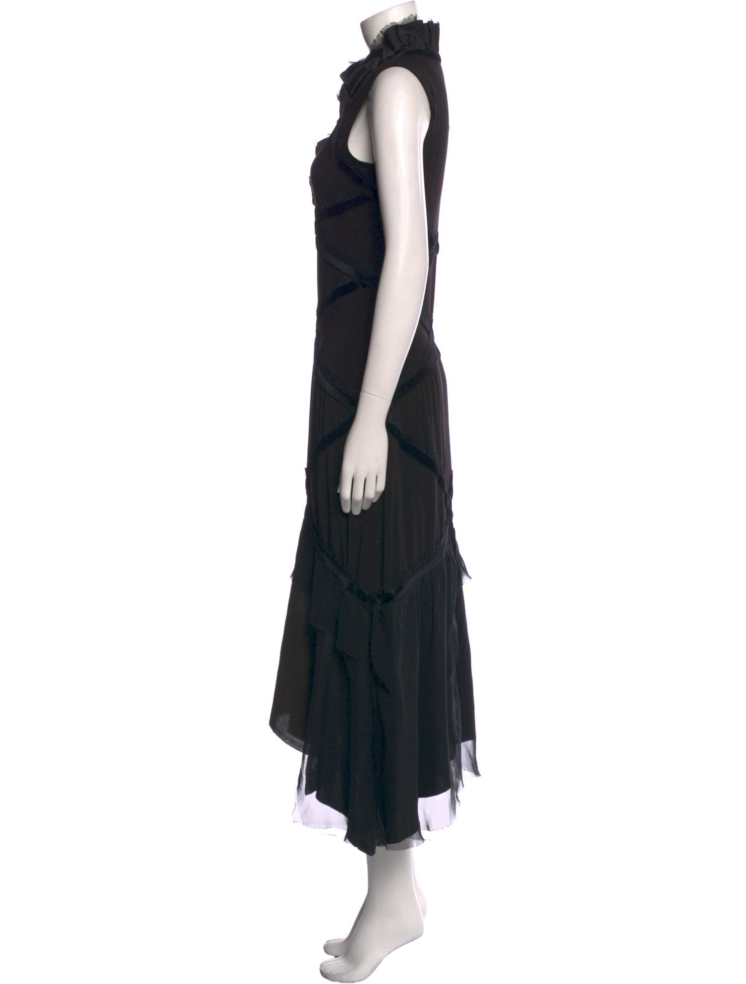Issey Miyake V-Neck Long Dress