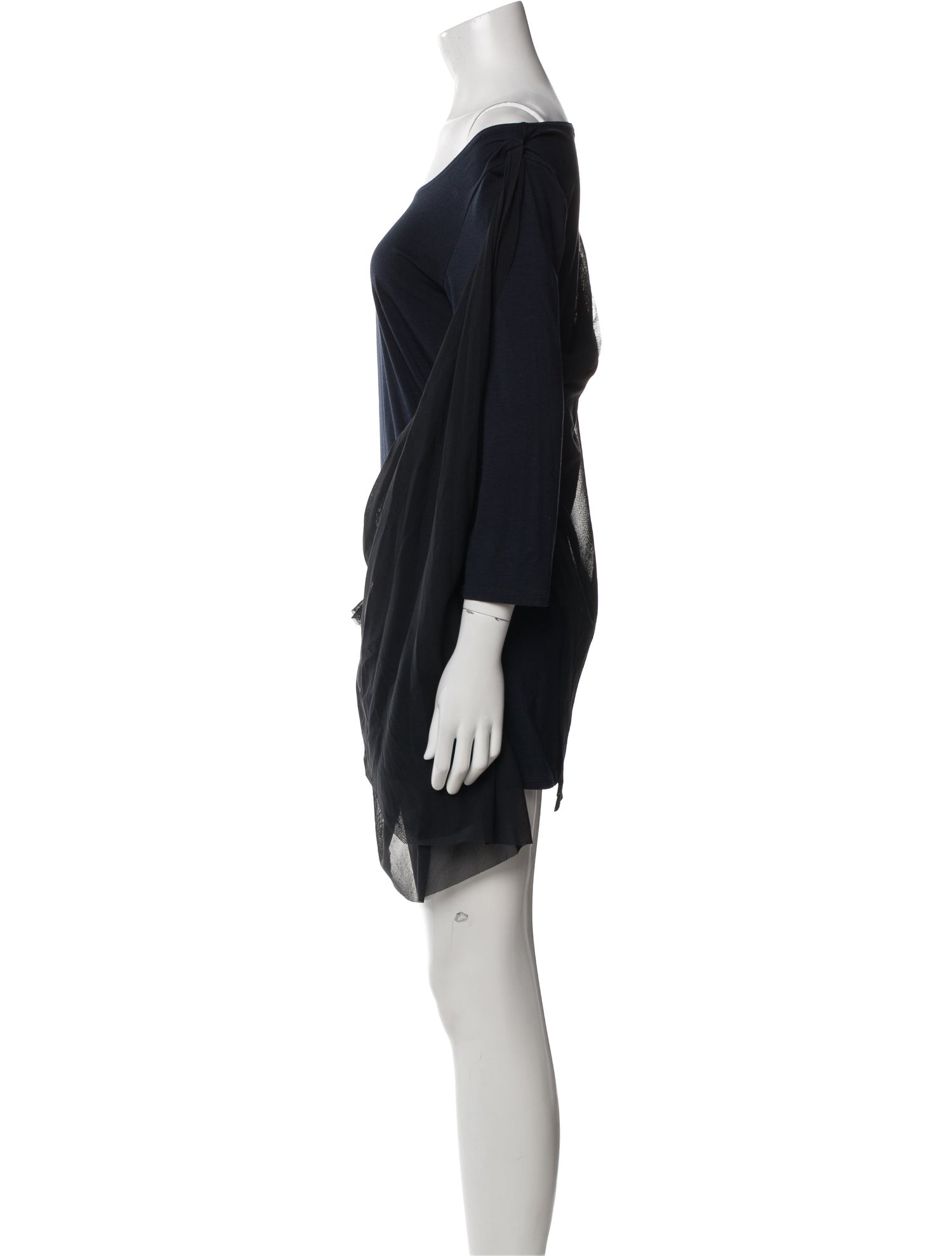 Issey Miyake Off-The-Shoulder Three-Quarter Sleeve Tunic