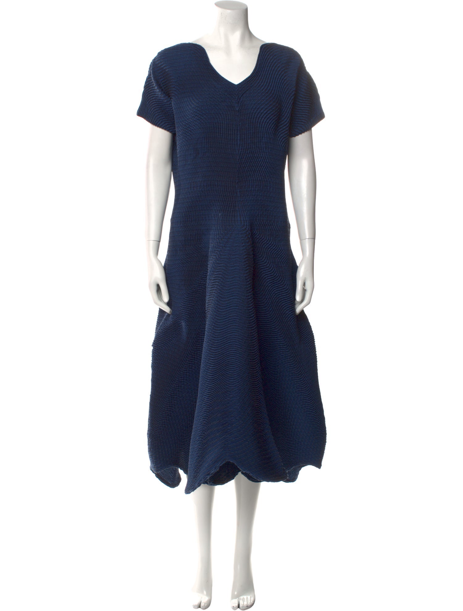 Issey Miyake V-Neck Midi Length Dress