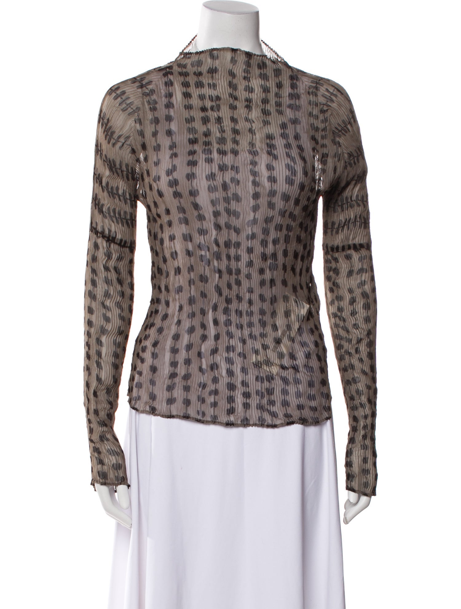 PLEATS PLEASE トップス Pleats Please Issey Miyake Mock Neck Short Sleeve Top