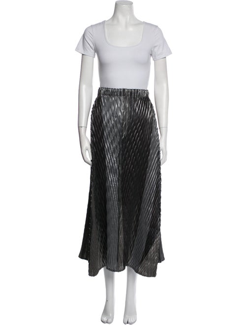 Issey Miyake Striped Ruffle Embellishment Skirt Set