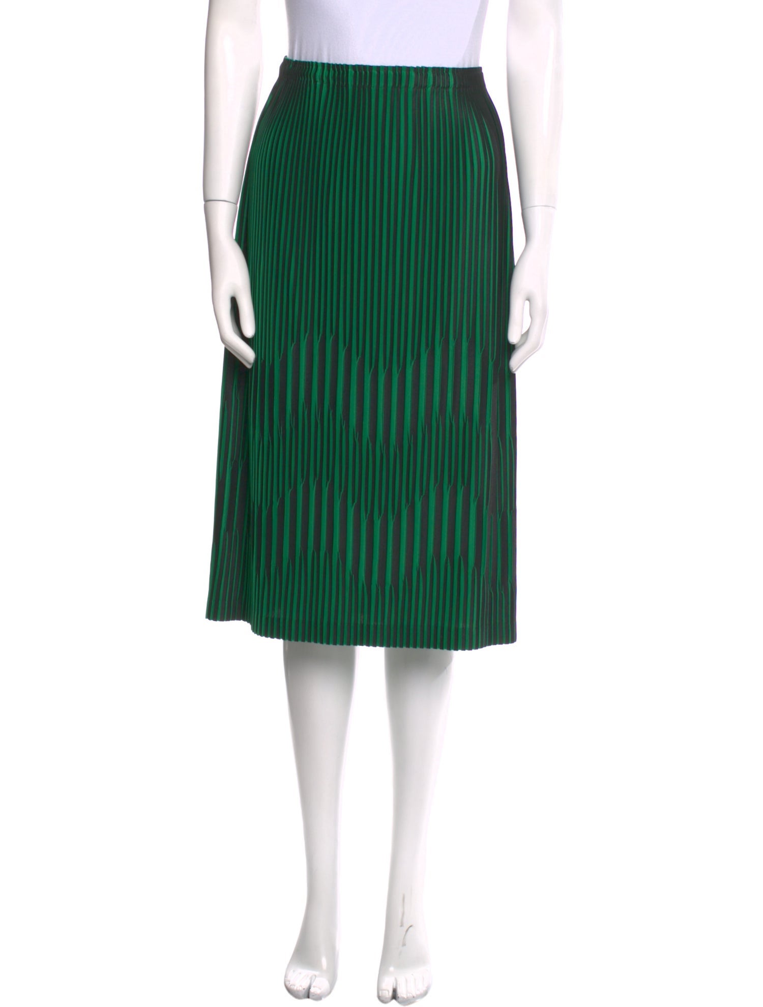 Issey Miyake Striped Knee-Length Skirt