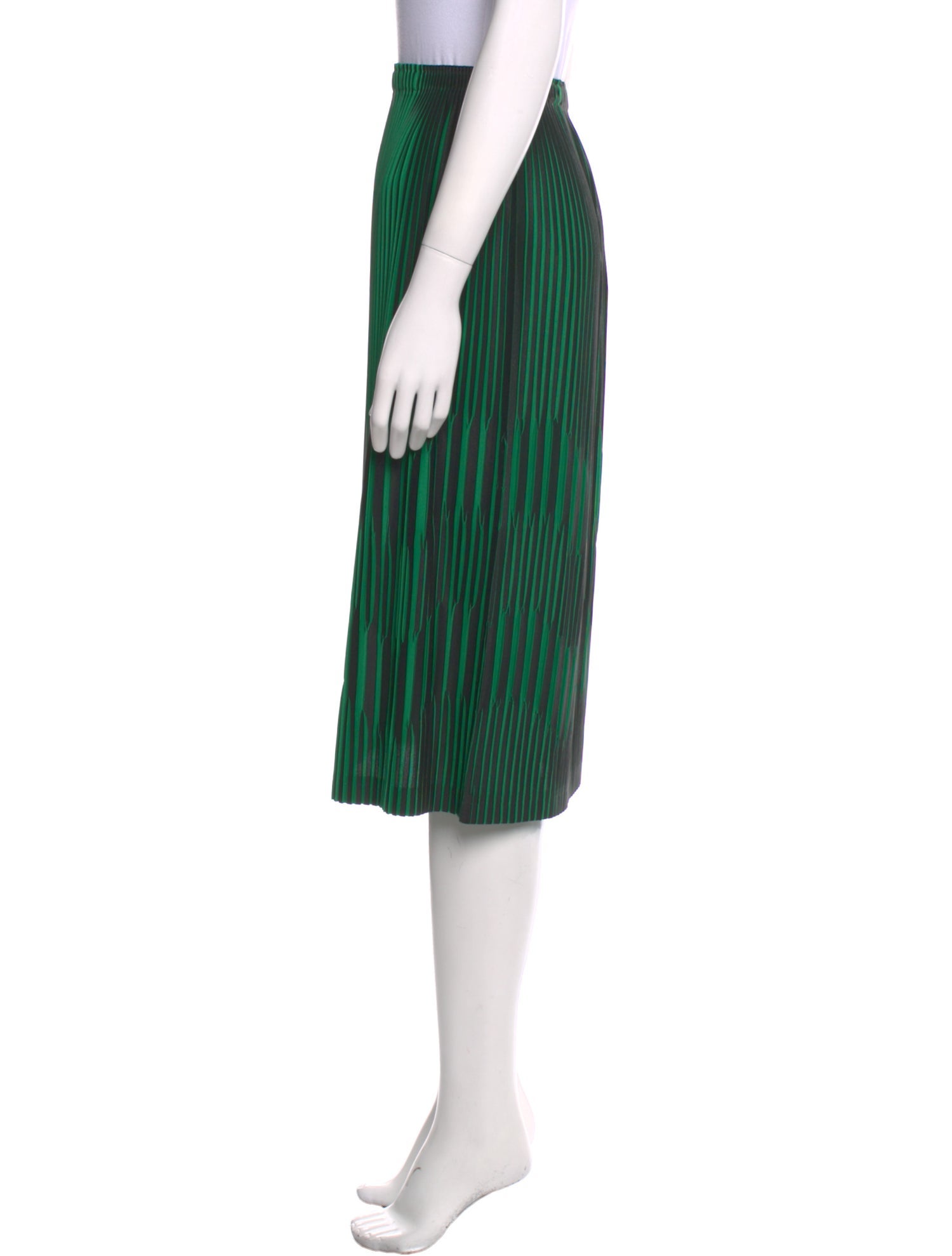 Issey Miyake Striped Knee-Length Skirt