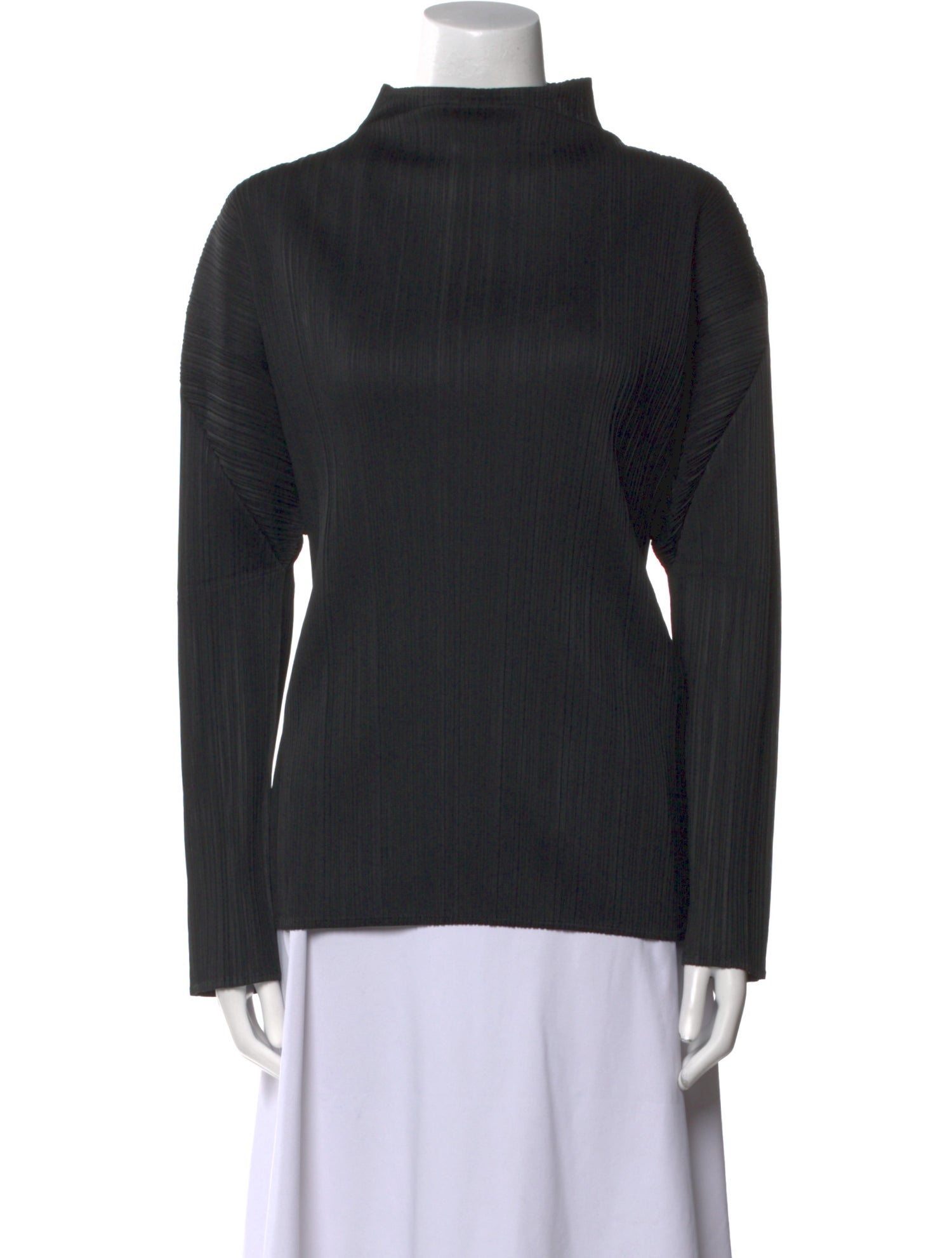 Issey Miyake Mock Neck Long Sleeve Sweatshirt