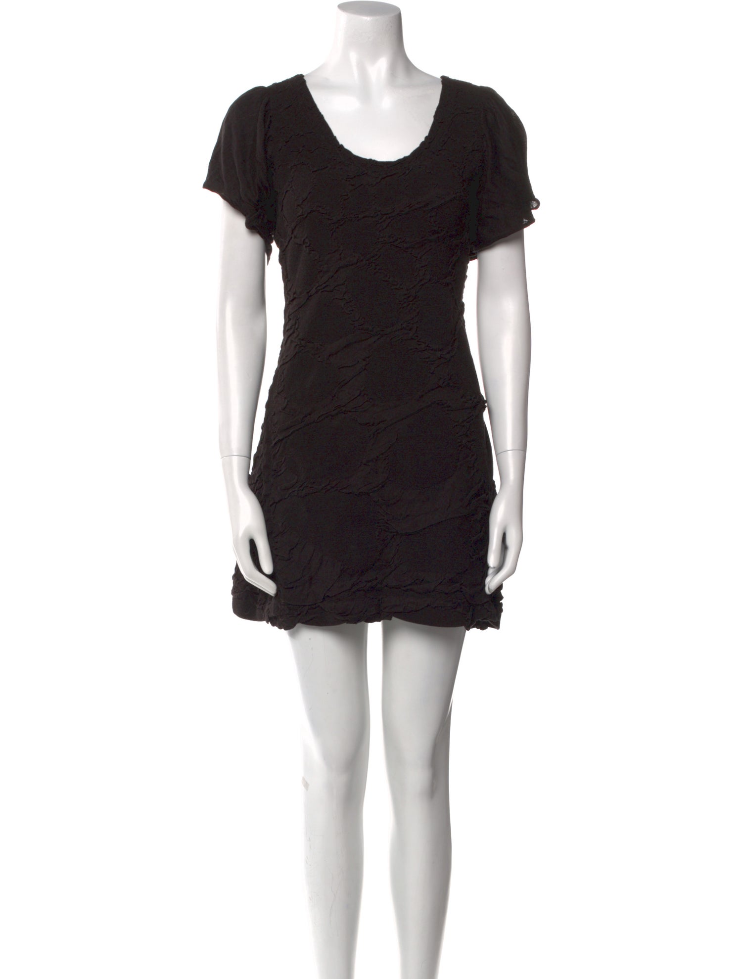 Issey Miyake Scoop Neck Mini Dress