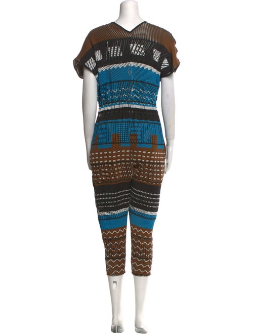 Issey Miyake Printed V-Neck Jumpsuit