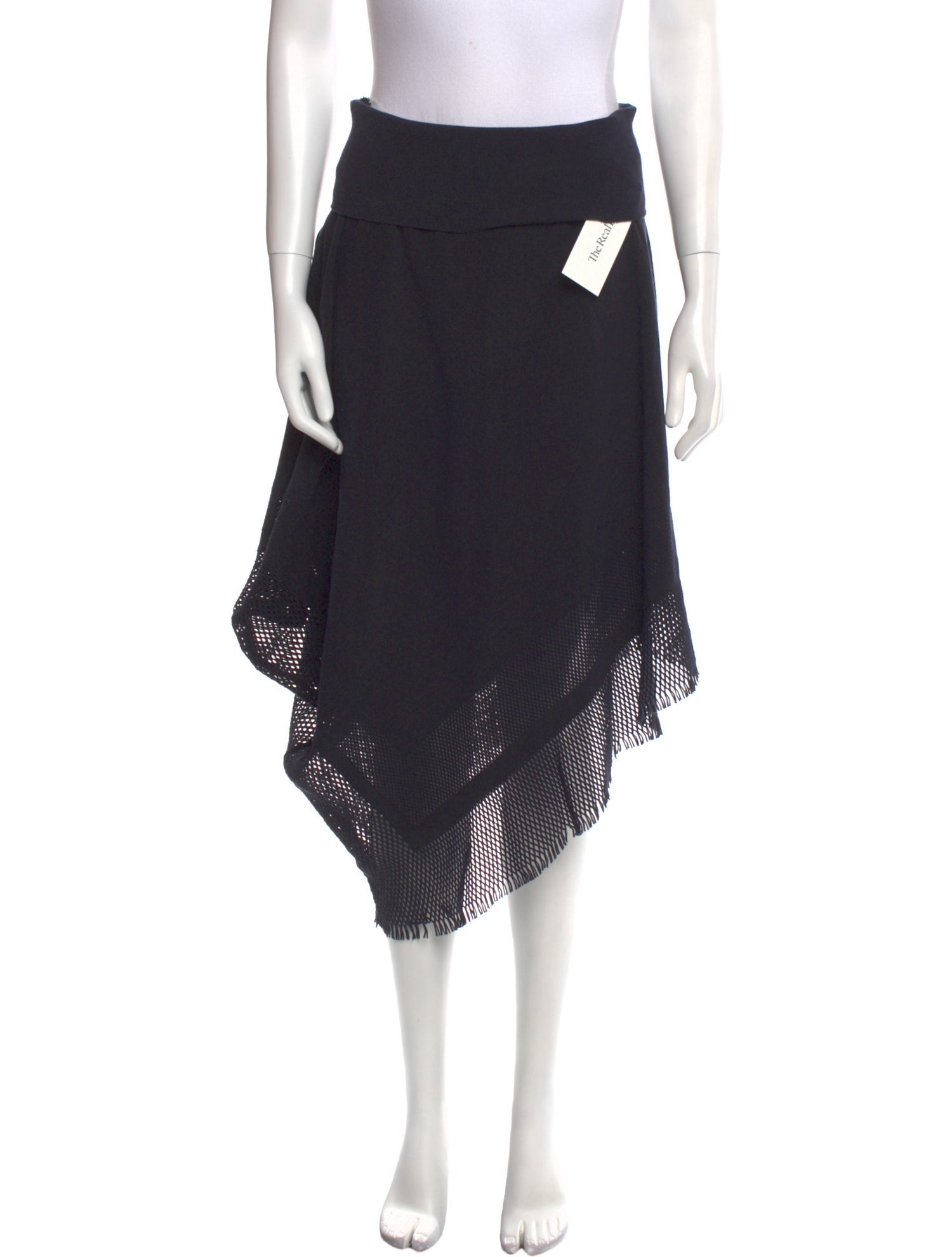 Issey Miyake Fringe Trim Accent Midi Length Skirt