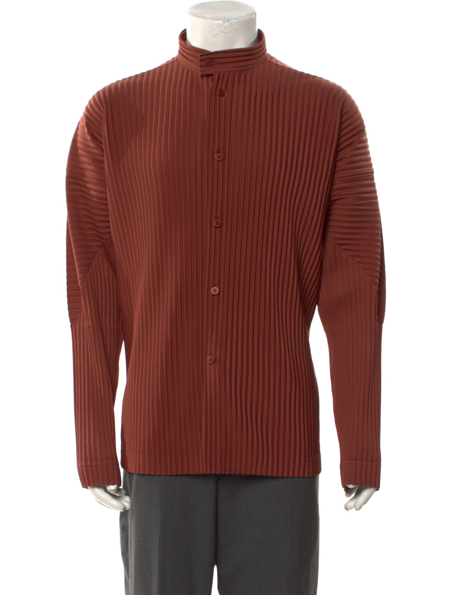 HOMME PLISSÉ ISSEY MIYAKE Striped Long Sleeve Shirt