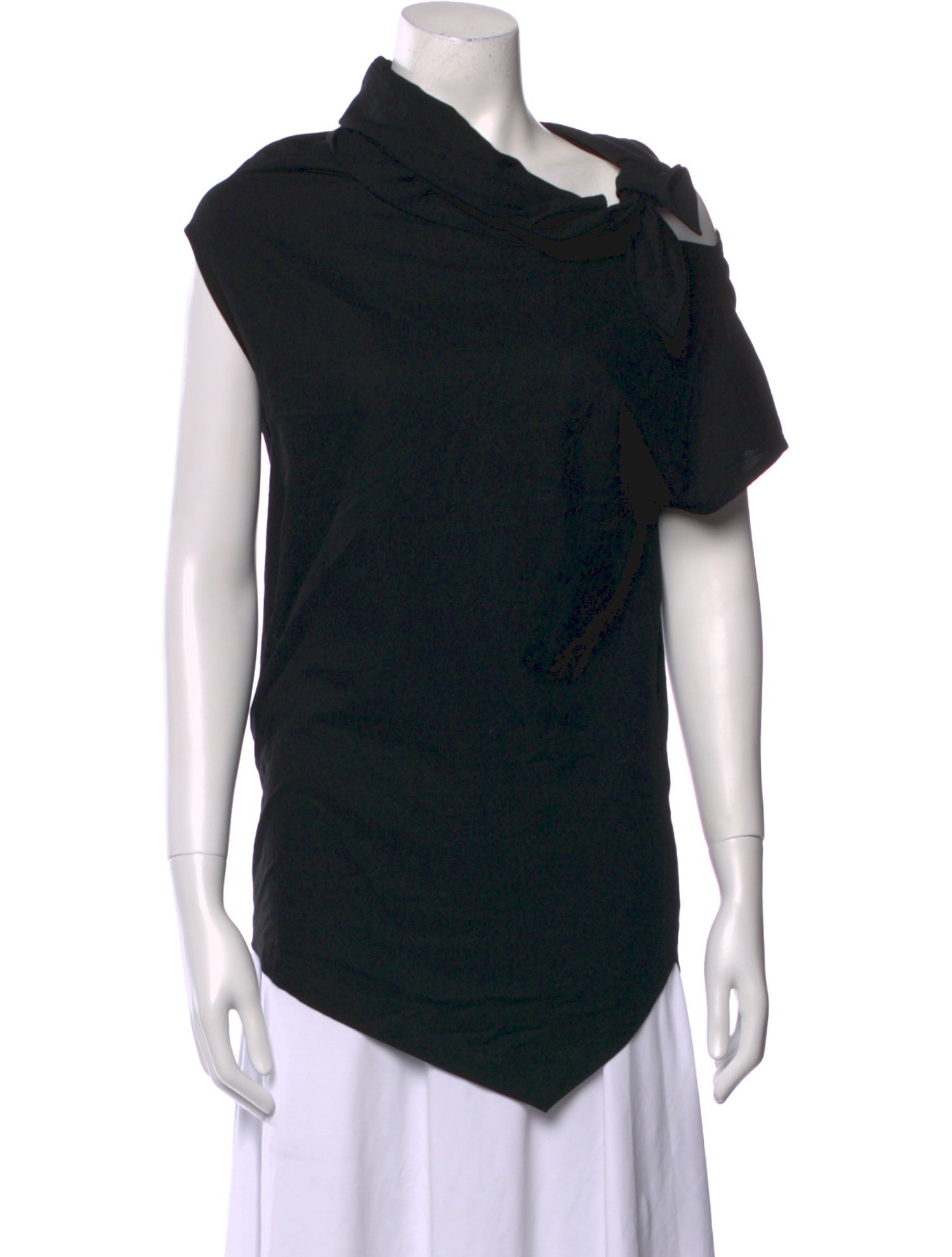Issey Miyake Cowl Neck Short Sleeve Top w/ Tags