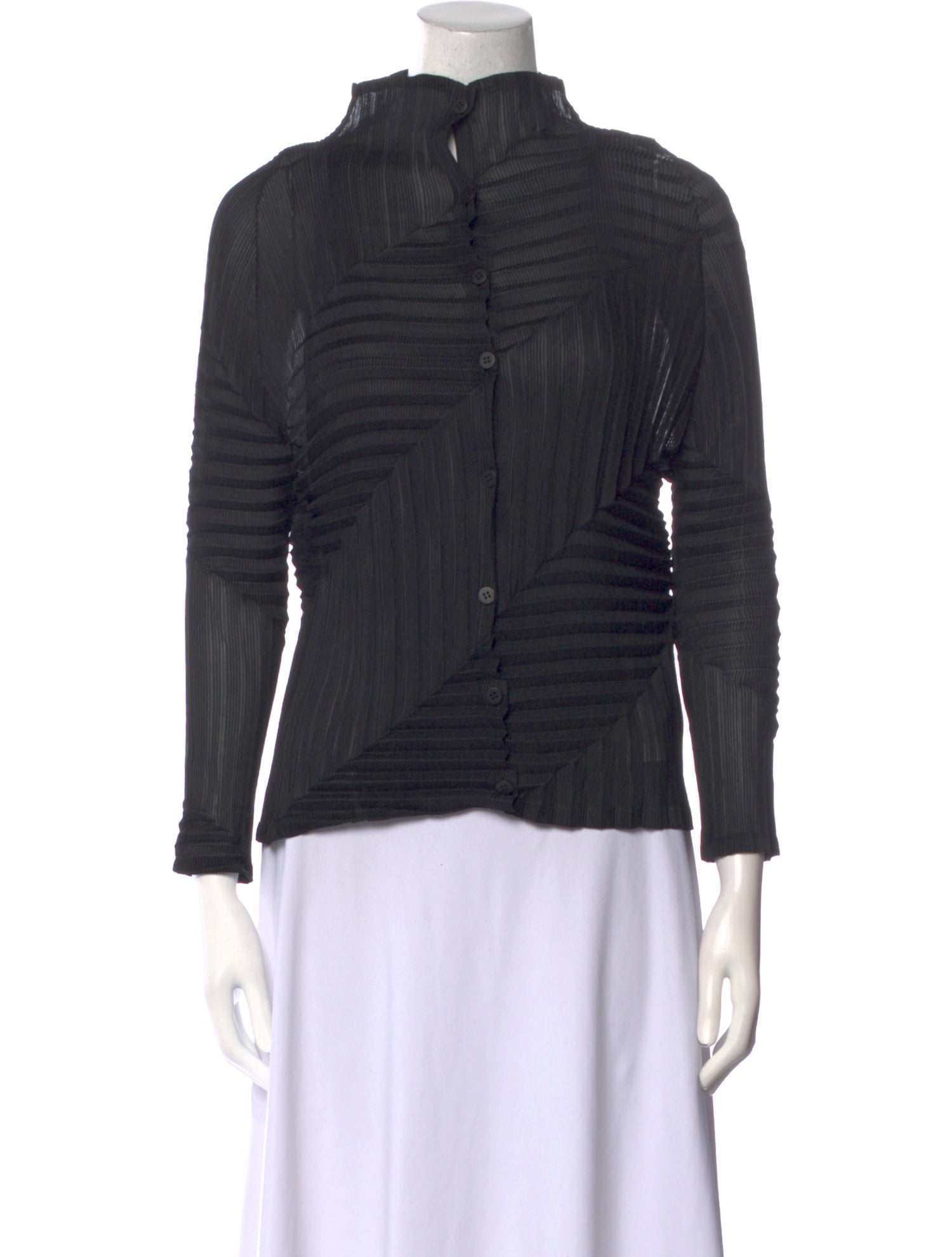 Issey Miyake Me Mock Neck Long Sleeve Sweatshirt