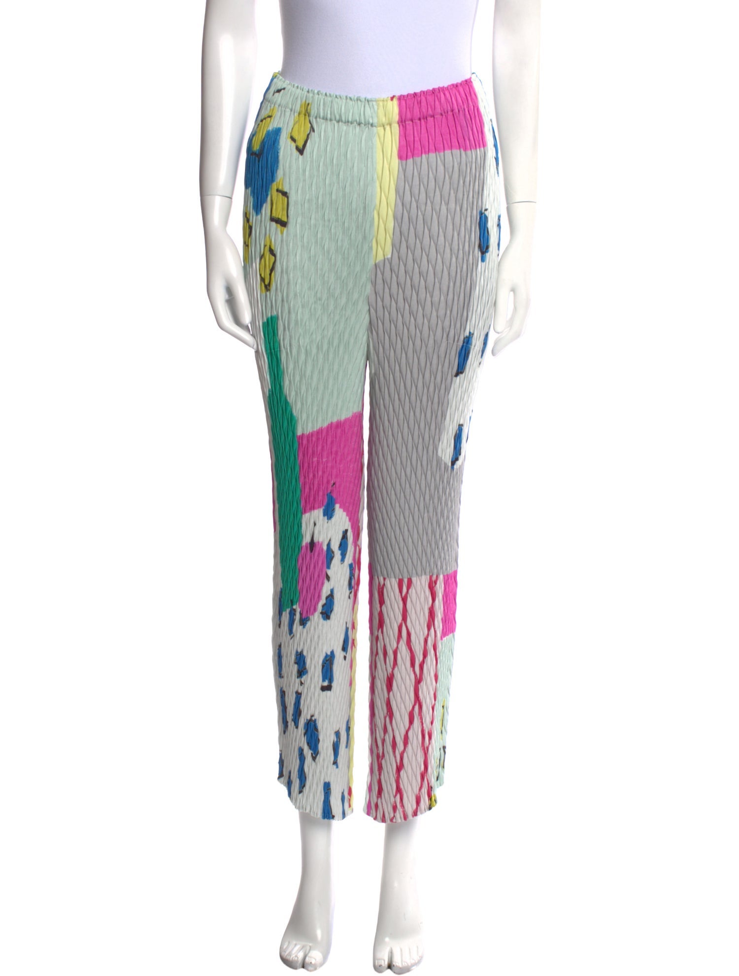 Issey Miyake Printed Straight Leg Pants