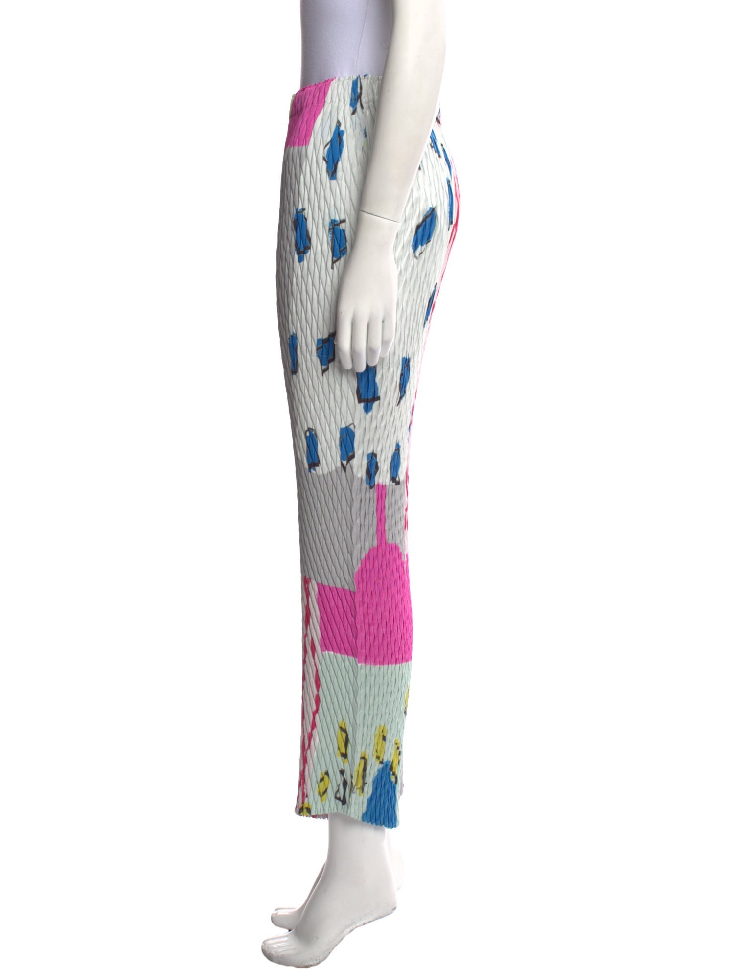 Issey Miyake Printed Straight Leg Pants