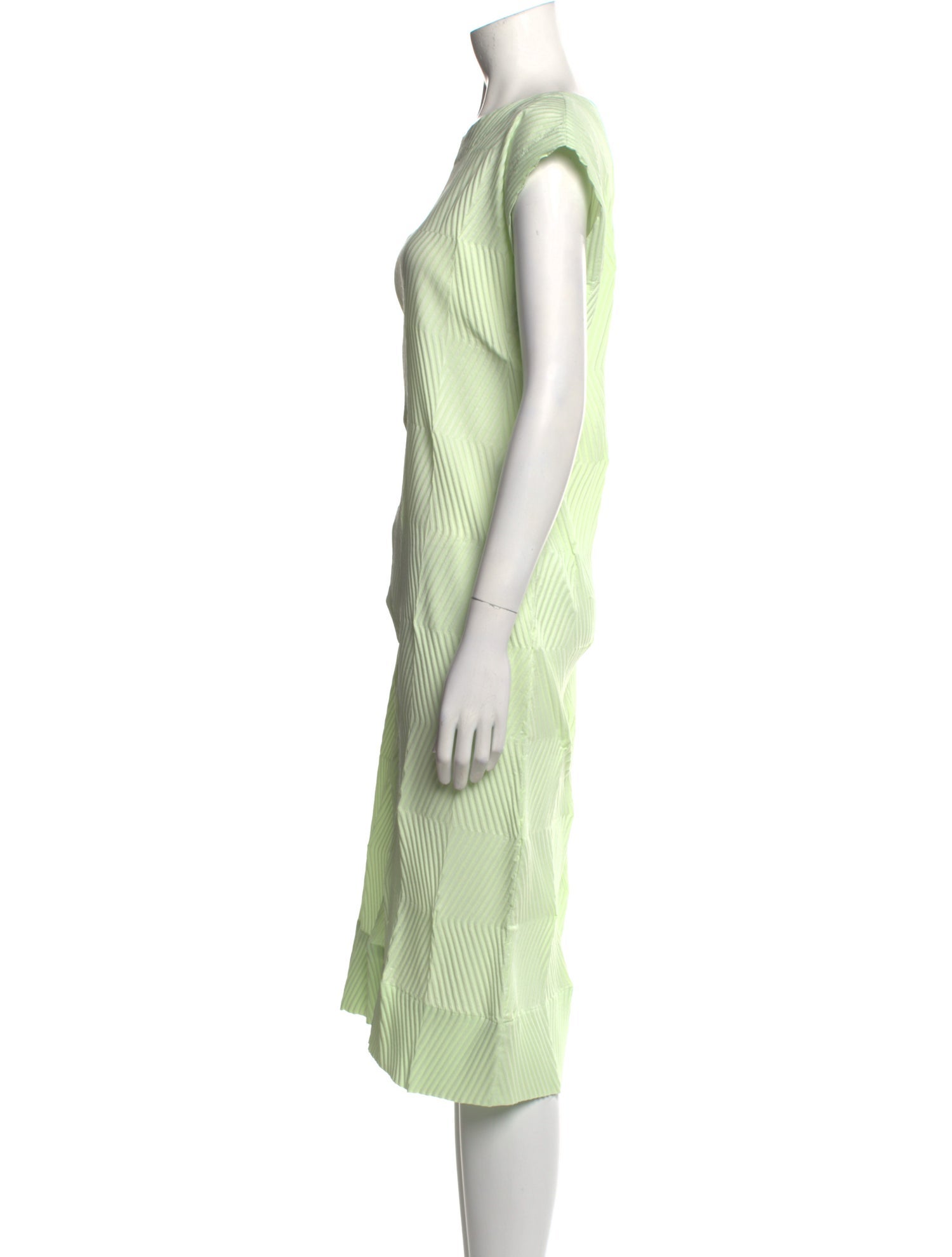 Issey Miyake Bateau Neckline Midi Length Dress
