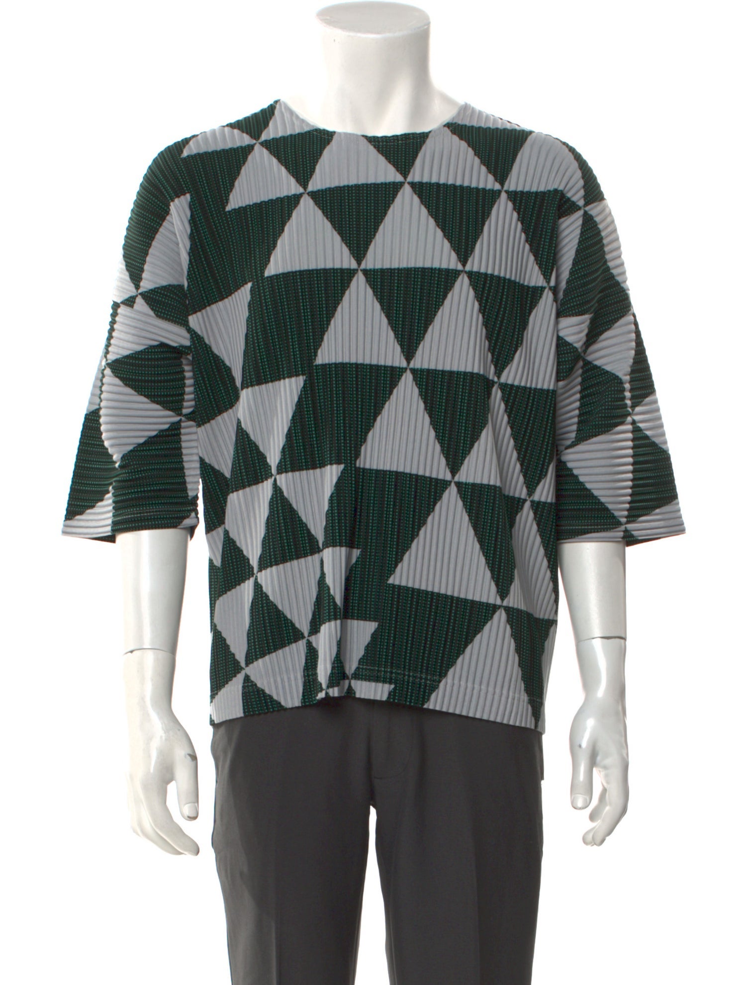 HOMME PLISSÉ ISSEY MIYAKE Colorblock Pattern Short Sleeve Shirt