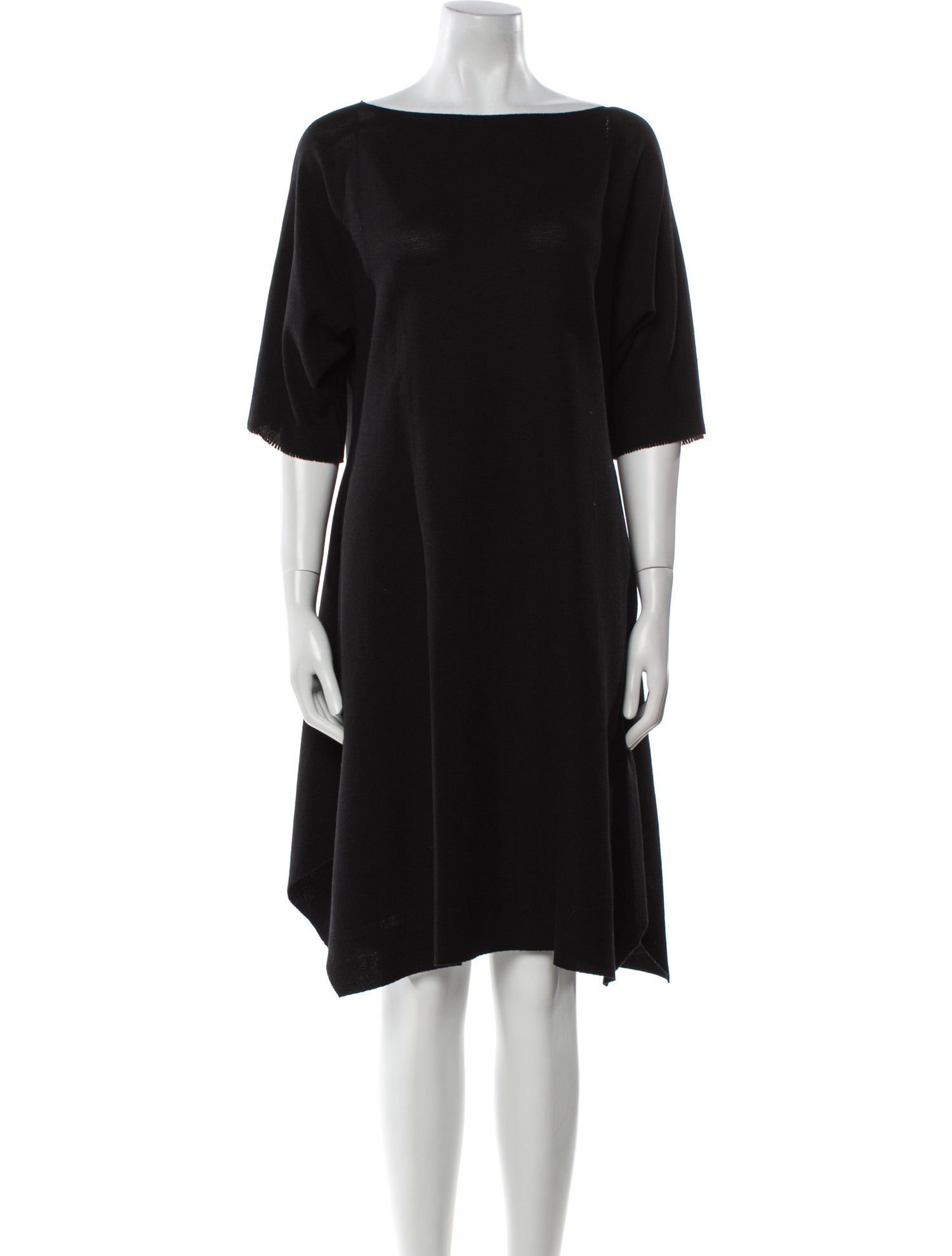 Issey Miyake Bateau Neckline Knee-Length Dress