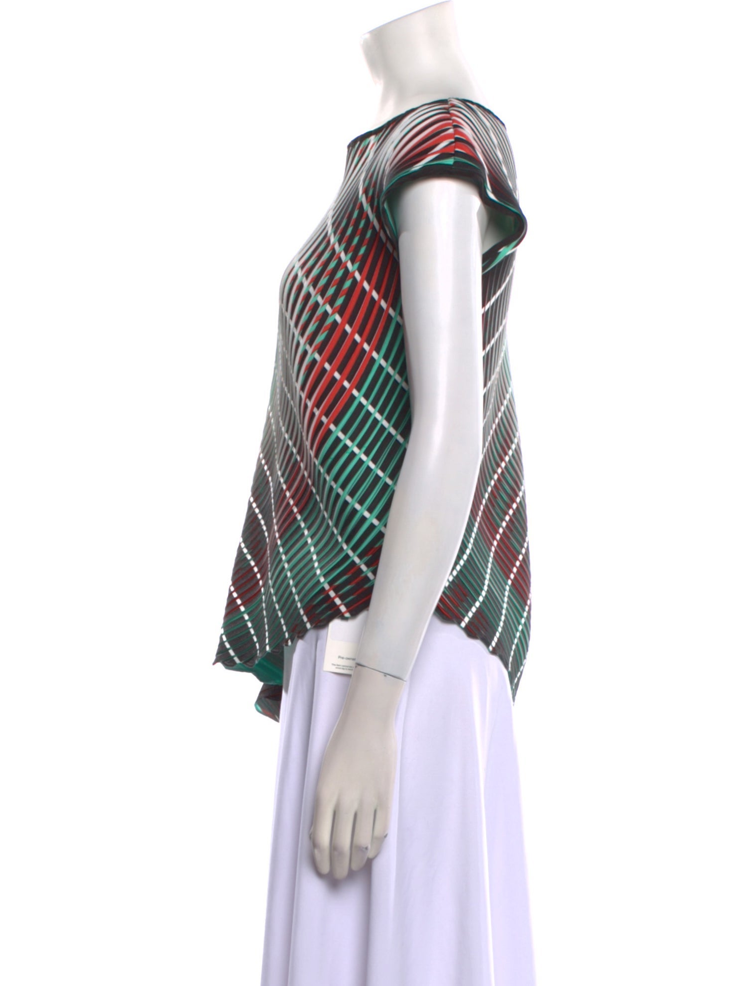 Issey Miyake Printed Bateau Neckline Blouse