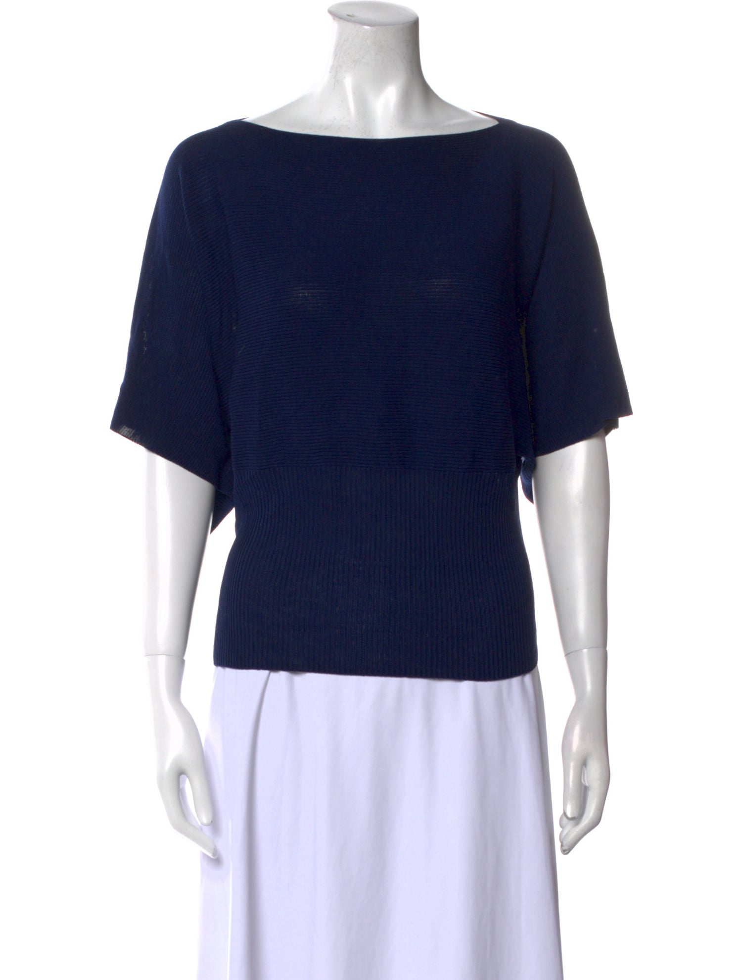 Issey Miyake Bateau Neckline Short Sleeve Top