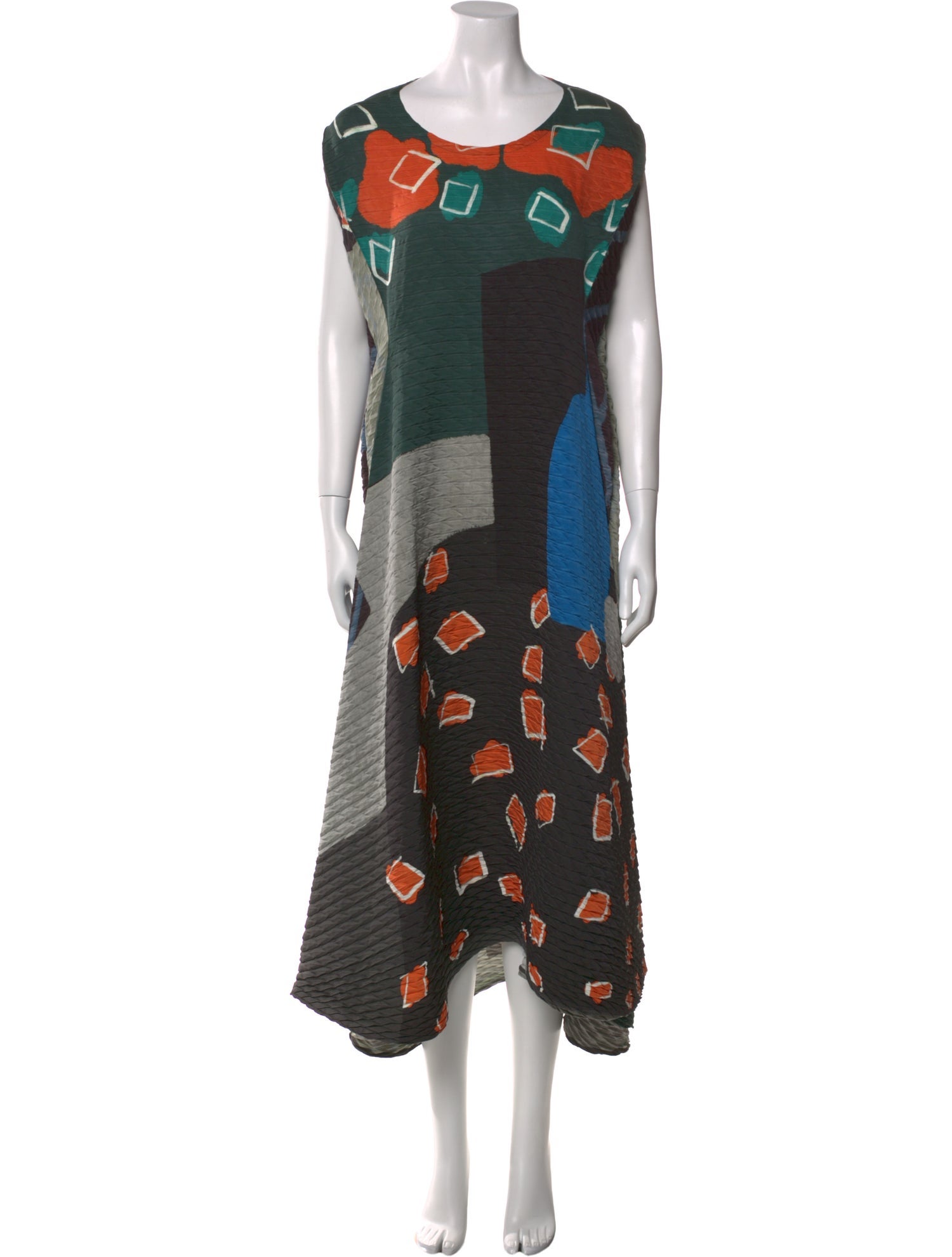 Issey Miyake Printed Midi Length Dress