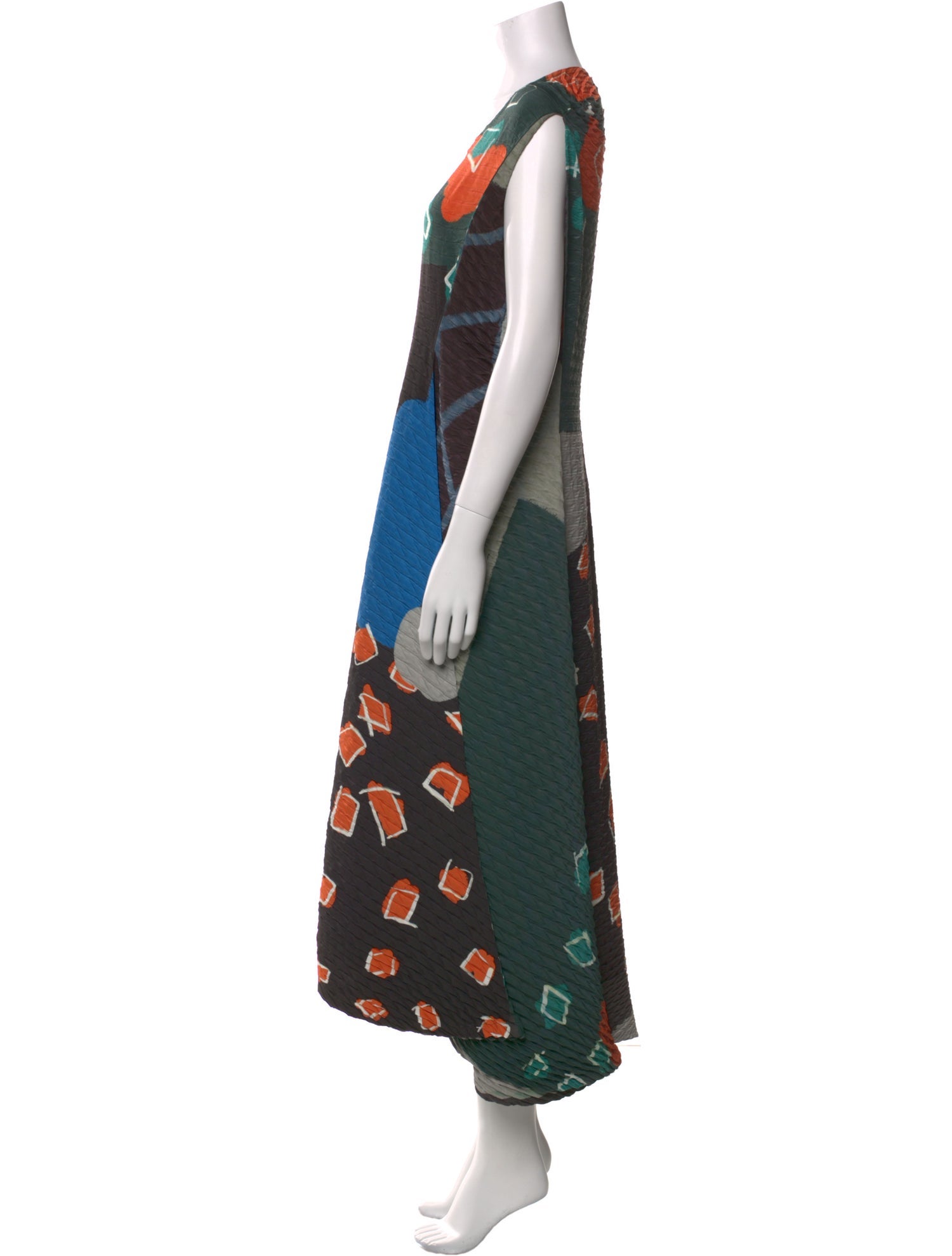 Issey Miyake Printed Midi Length Dress