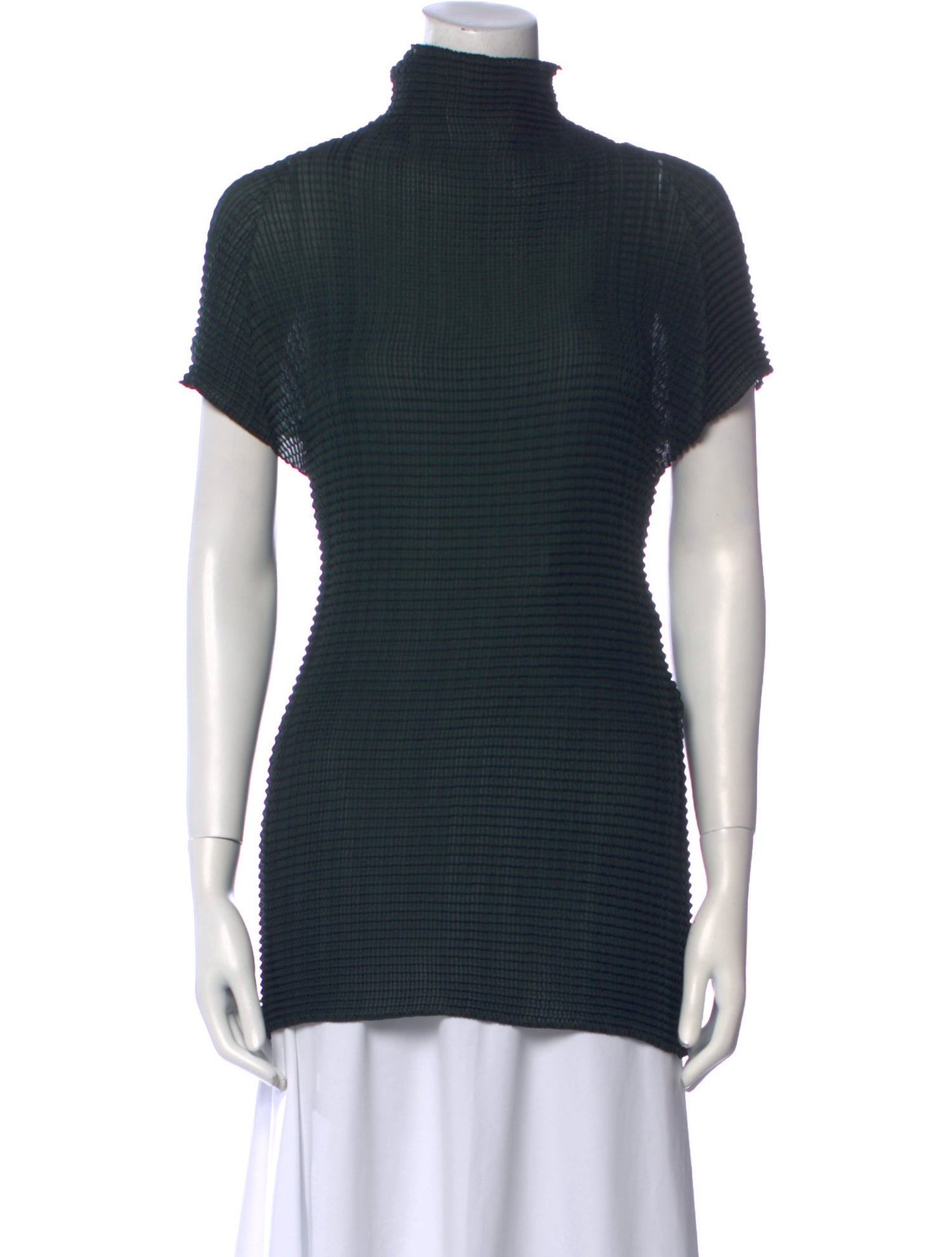 Issey Miyake Turtleneck Short Sleeve Top