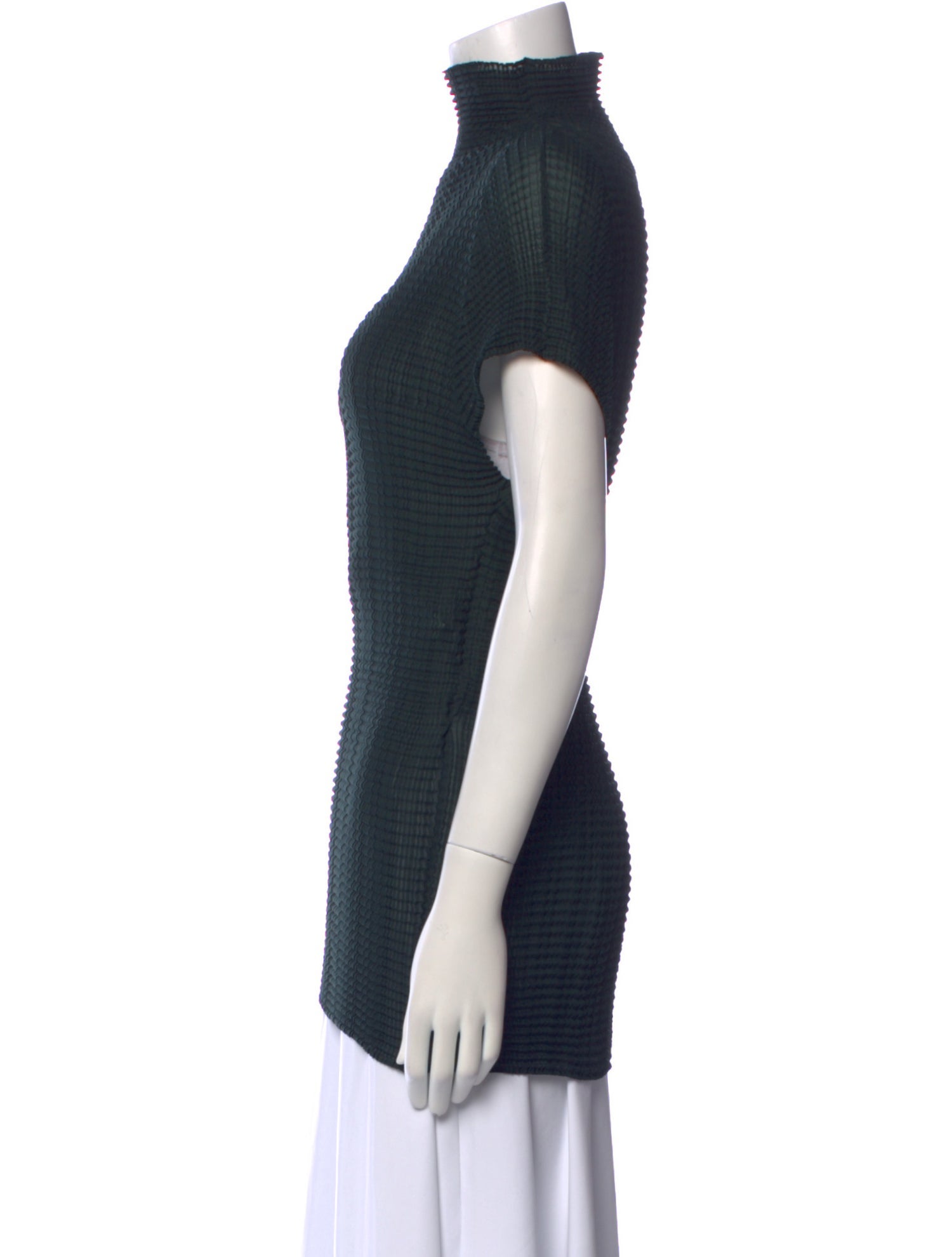 Issey Miyake Turtleneck Short Sleeve Top