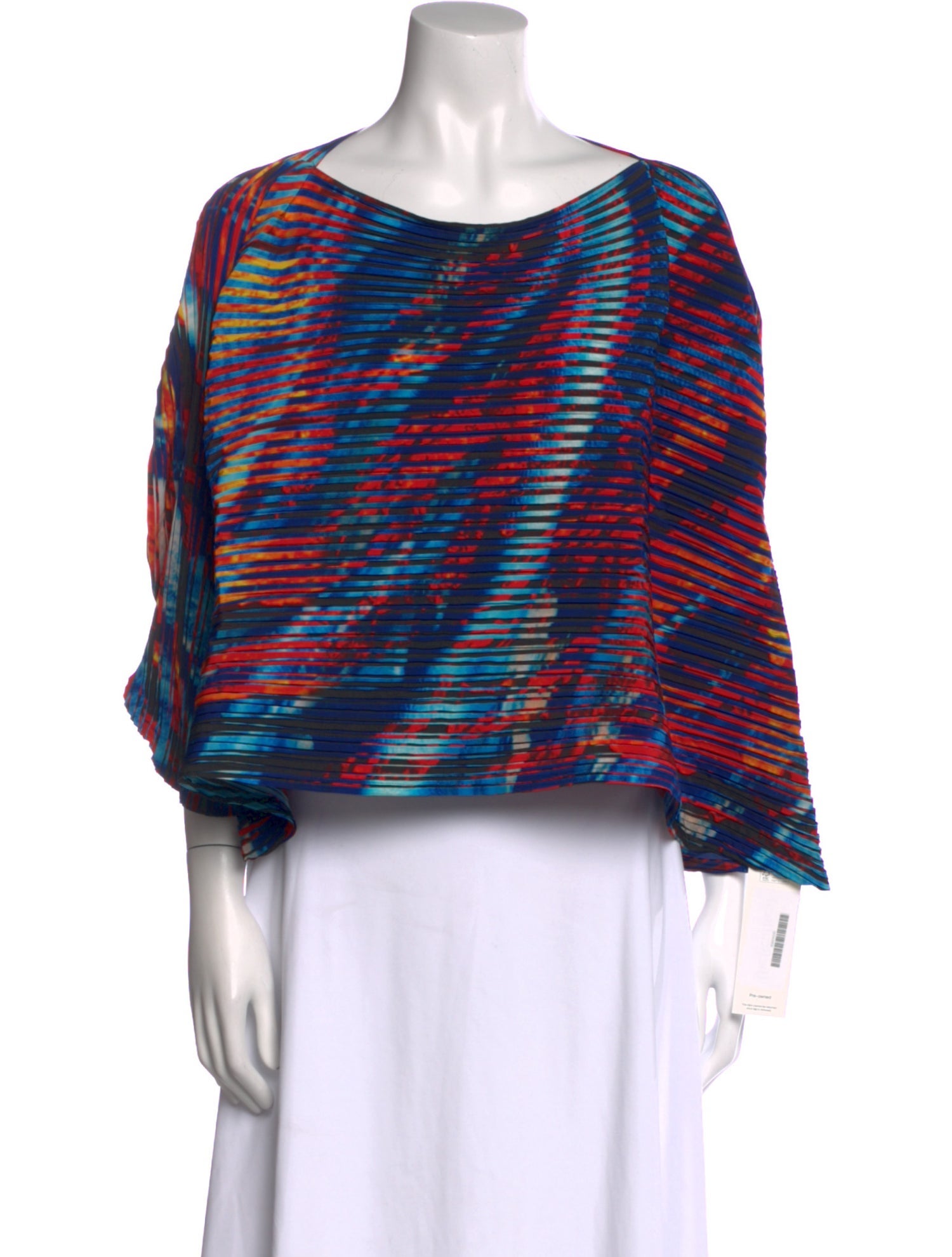 Issey Miyake Printed Bateau Neckline Blouse