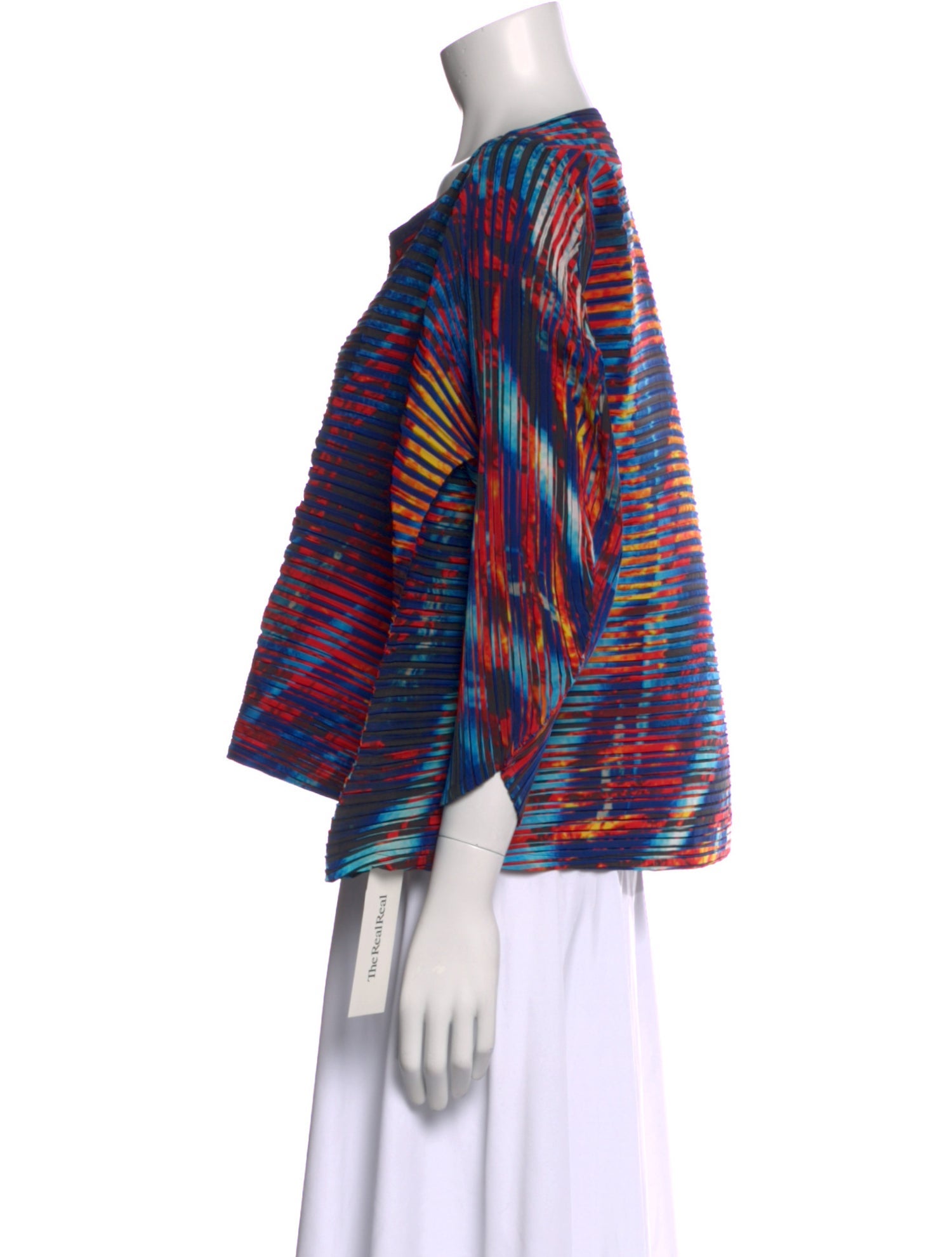 Issey Miyake Printed Bateau Neckline Blouse