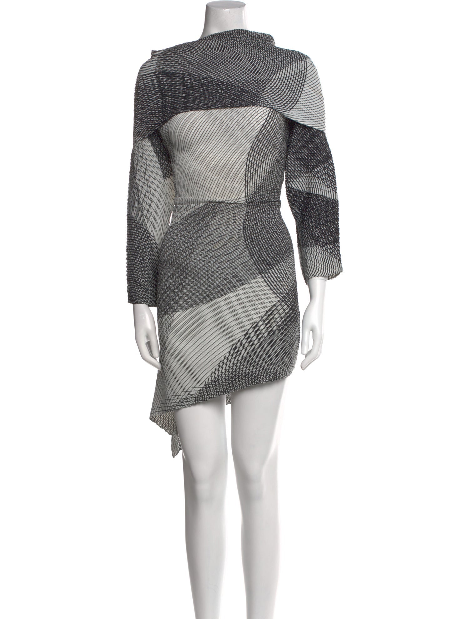 Issey Miyake Plaid Print Midi Length Dress